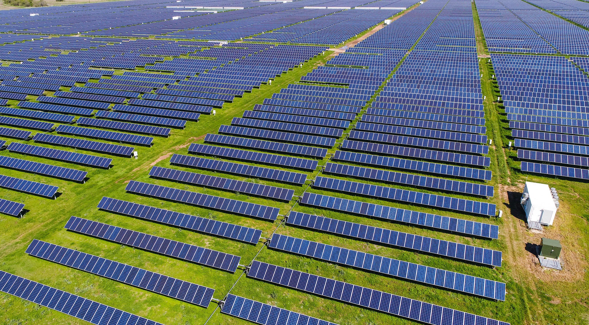 It takes up to 2,500 PV modules to produce one MW of electricity