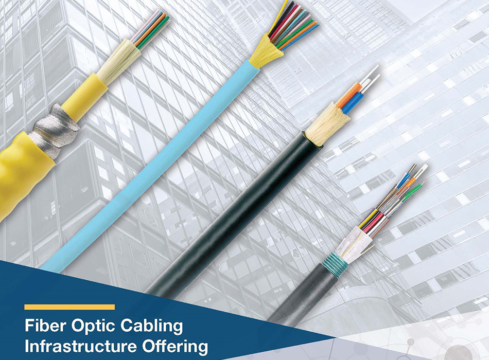 A graphic with various Panduit fiber optic cables