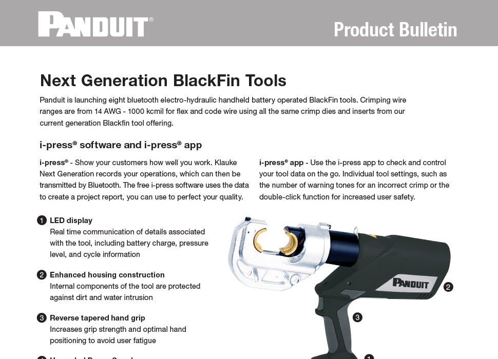 BlackFin Tools Product Bulletin 