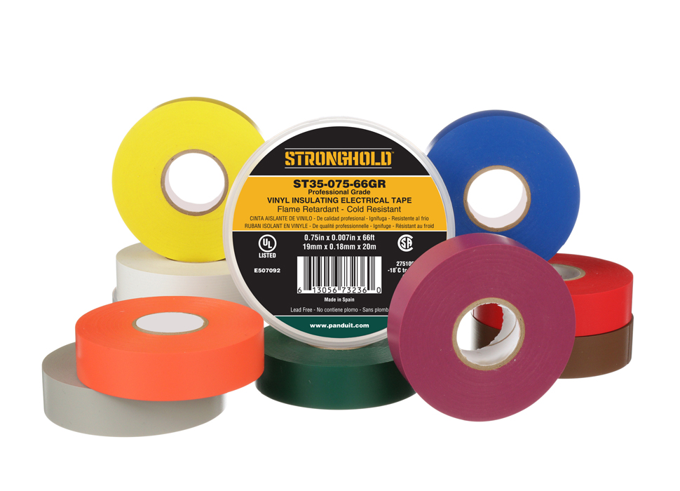 StrongHold PVC Electrical tape displayed in a variety of colors