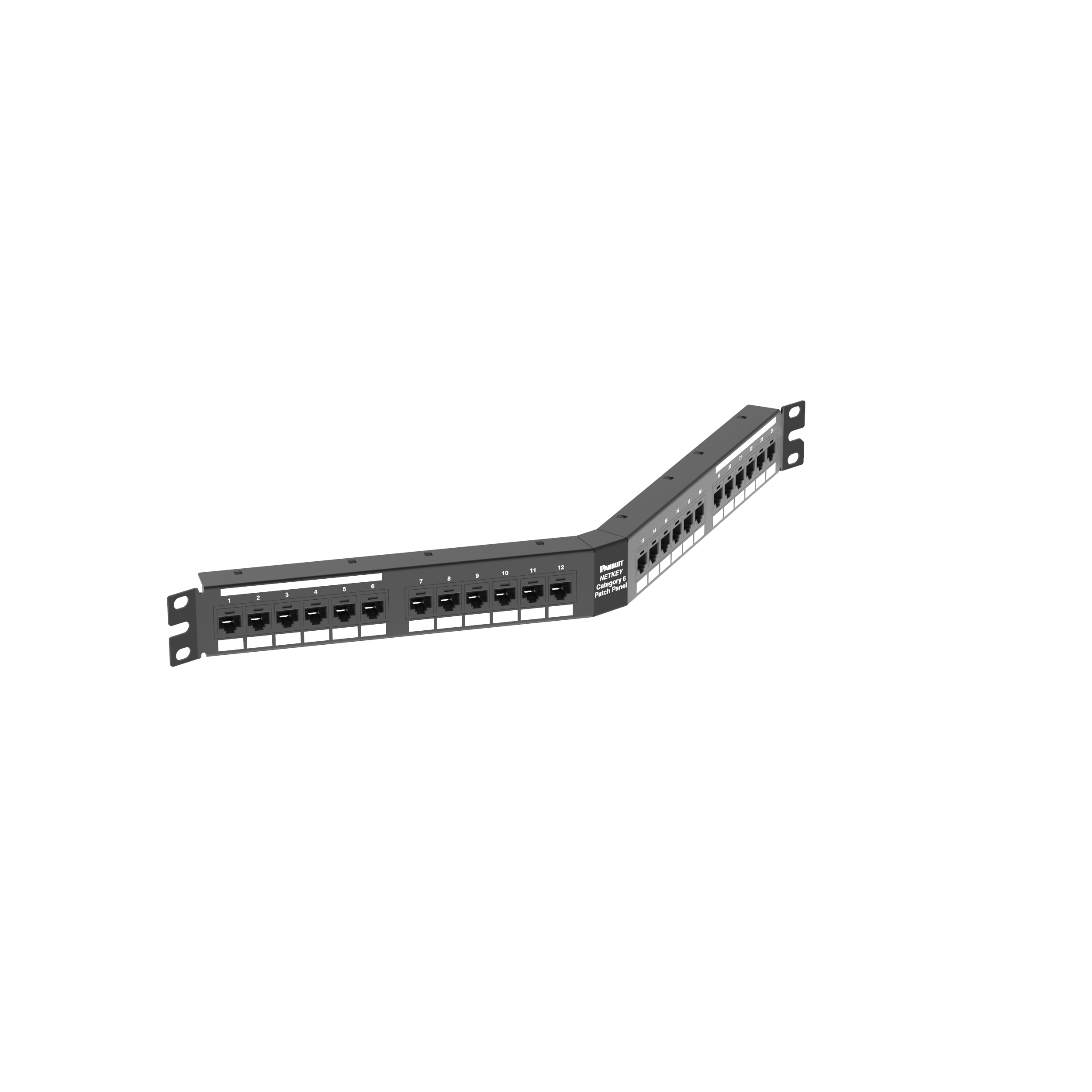 Cat 6 Punchdown Angled Keystone Patch Panel, 1 RU