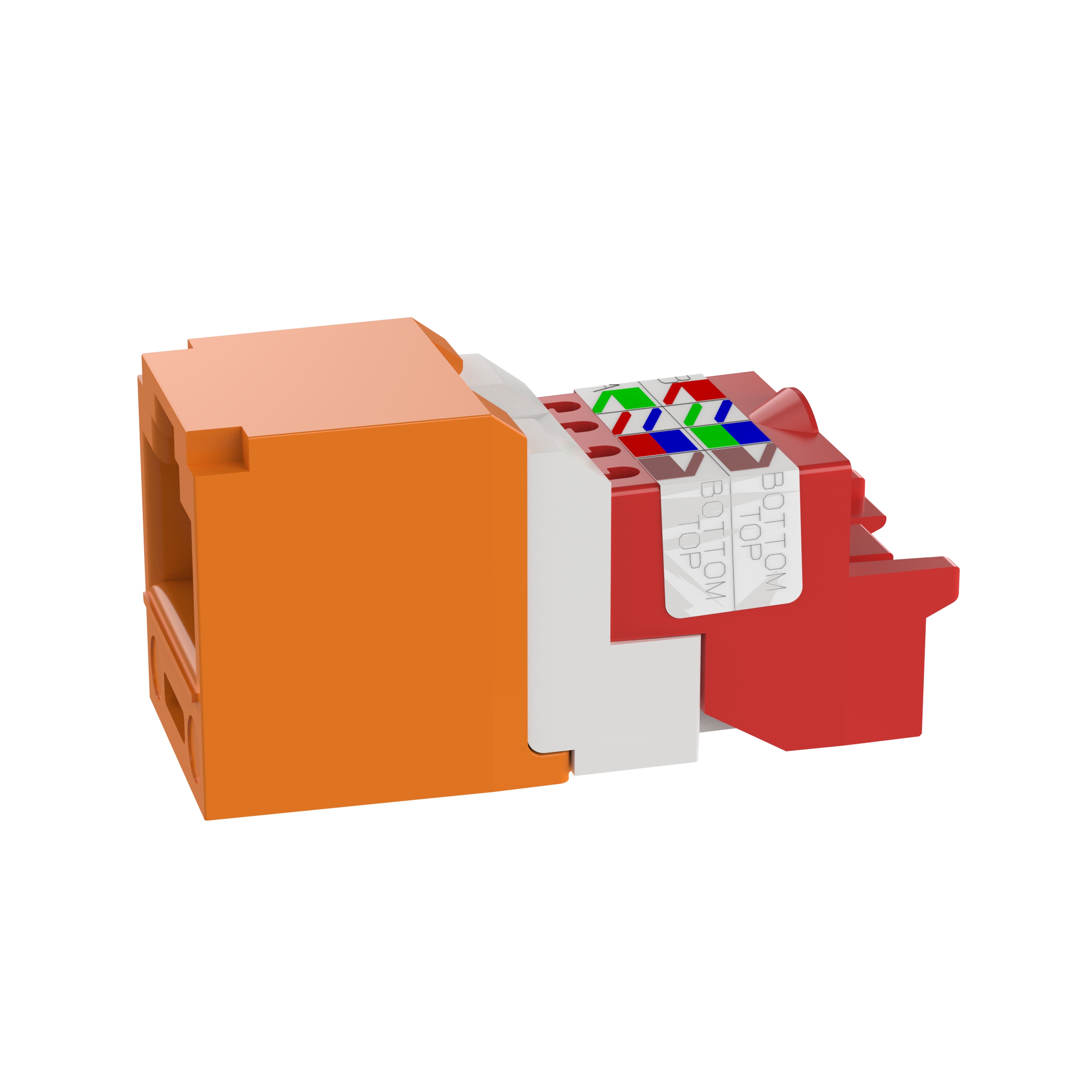 UTP RJ45 Cat 5e TP-Style Jack Module, Orange