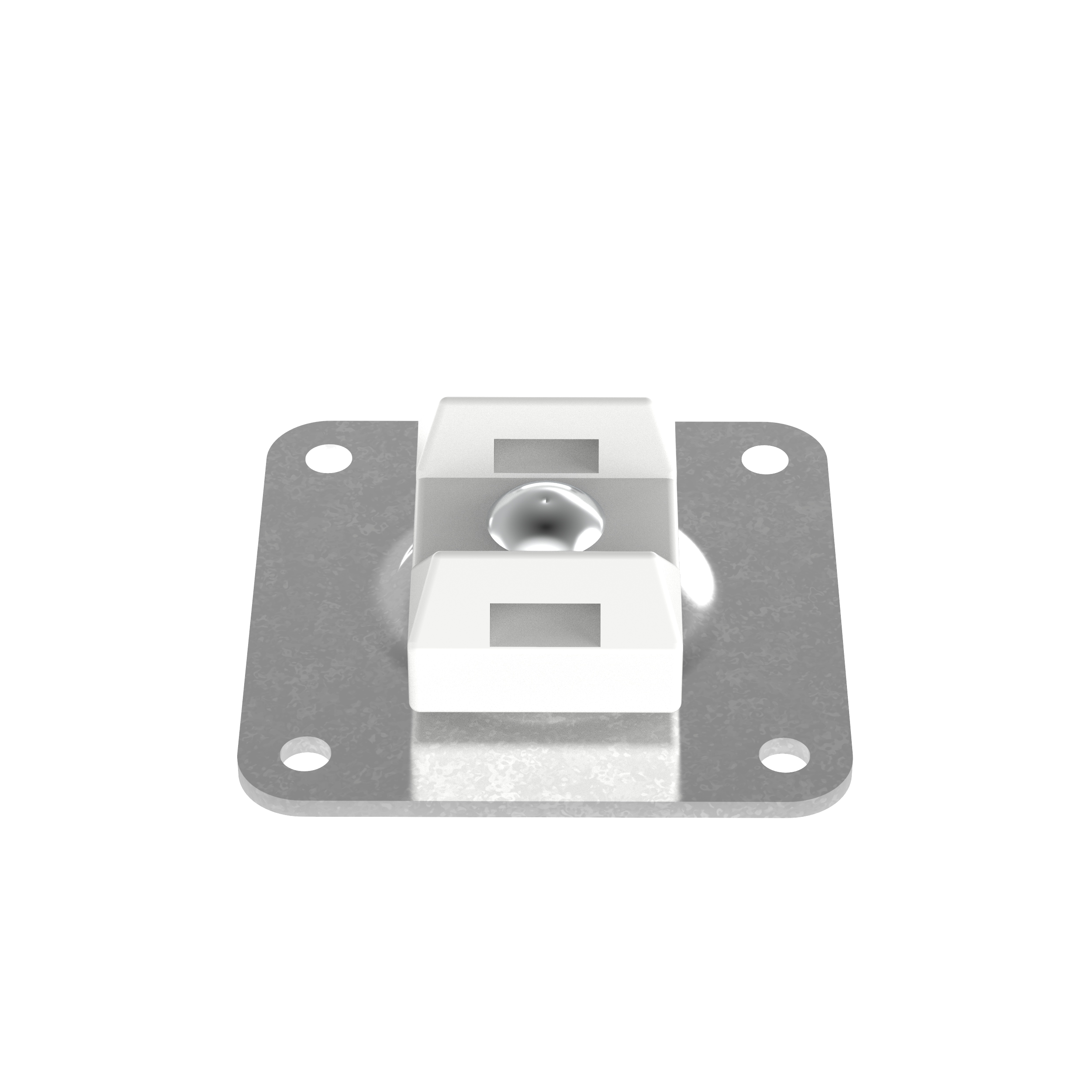 Cable Tie Mount, Natural, PA6.6, Two-Part Epoxy, 1.125x1.125", PK200