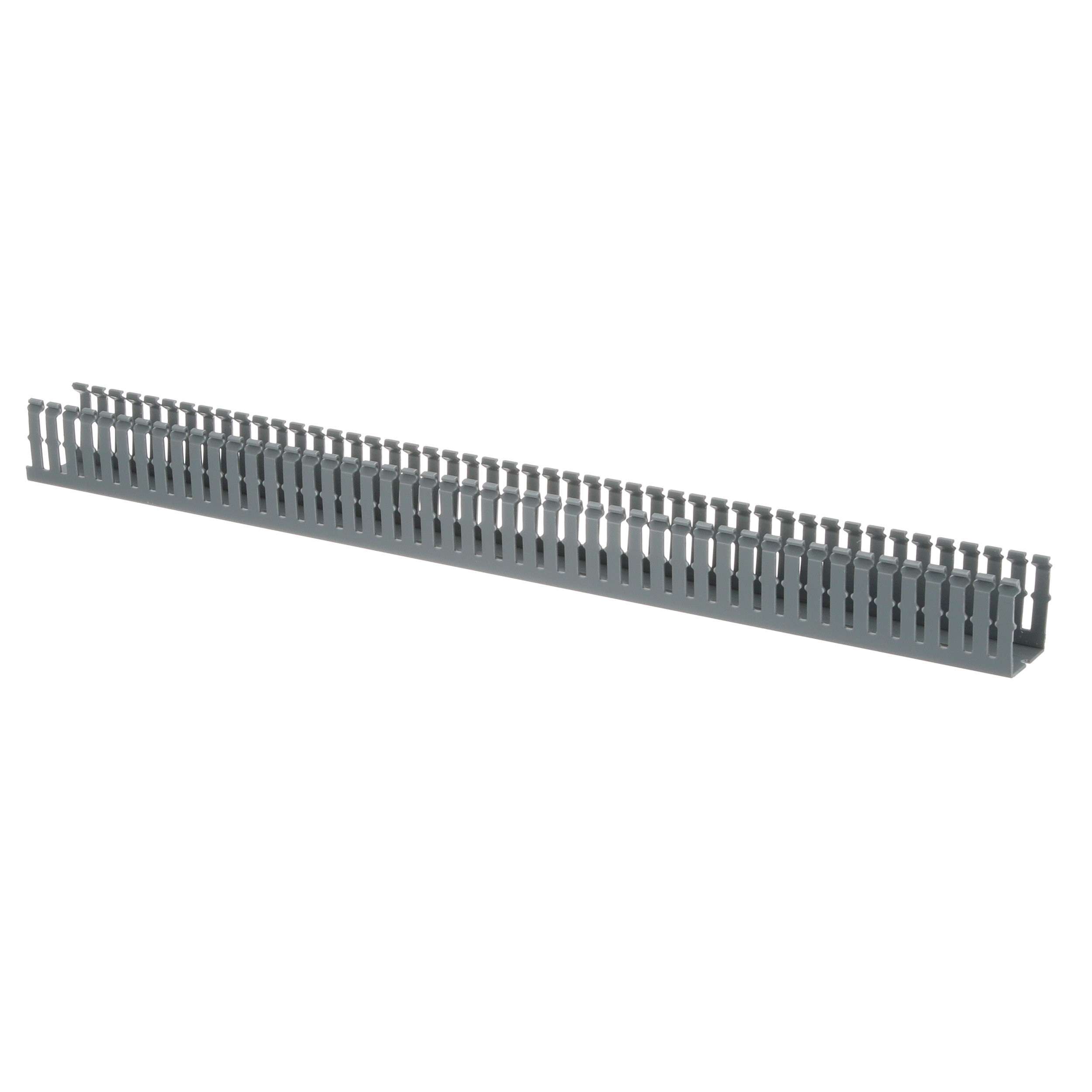 Dar Oluklu Kablo Kanalı, PVC, 1,5 İnç x 2 İnç x 6 Feet, Açık Gri