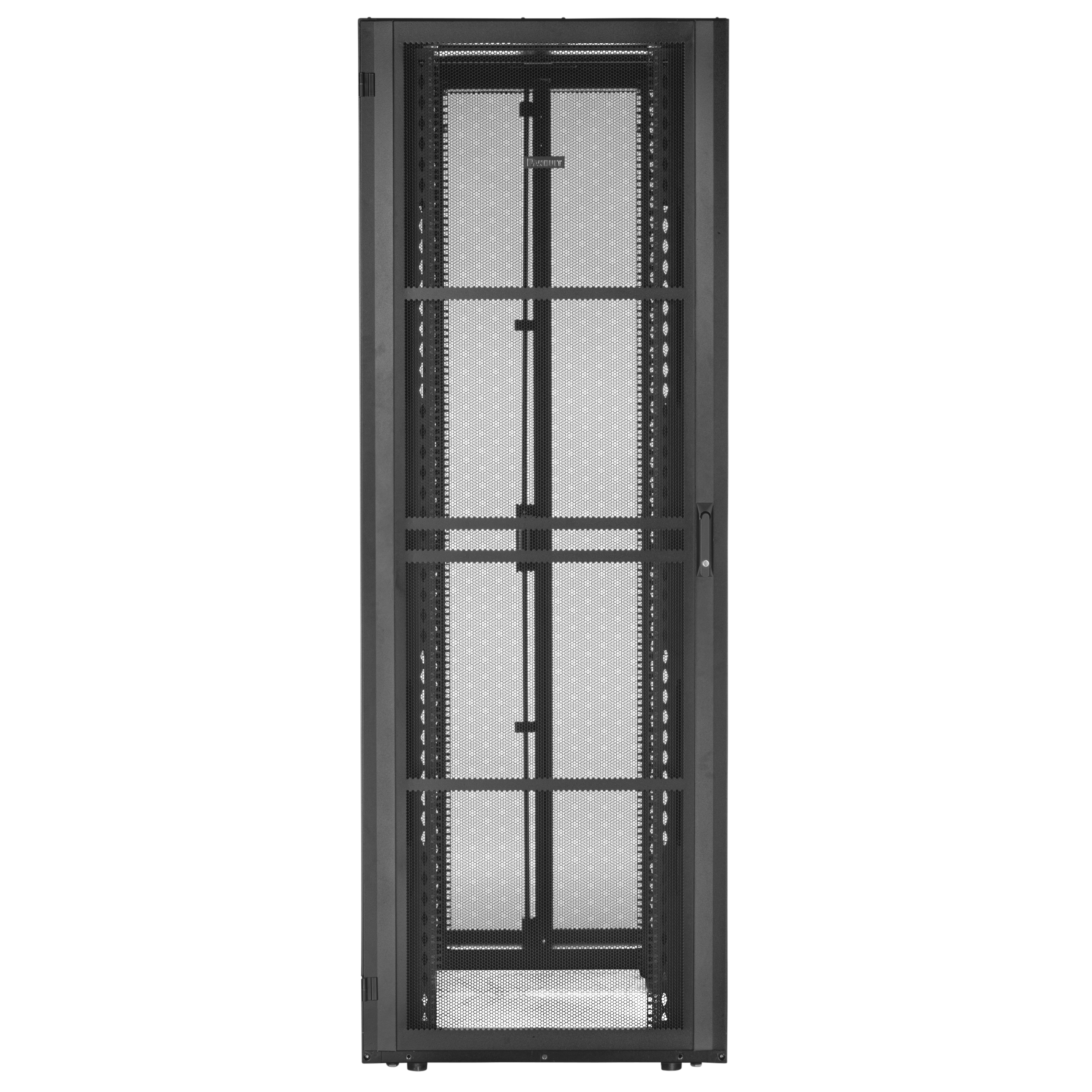 800mm x 42RU x 1070mm, Black, includes Single Hinged Perforated Front Door, Split Perforated Rear Door, Left and Right Side Panels, Cage Nut Equipment Rails, 1 Set PDU Mounting Bracket, Casters