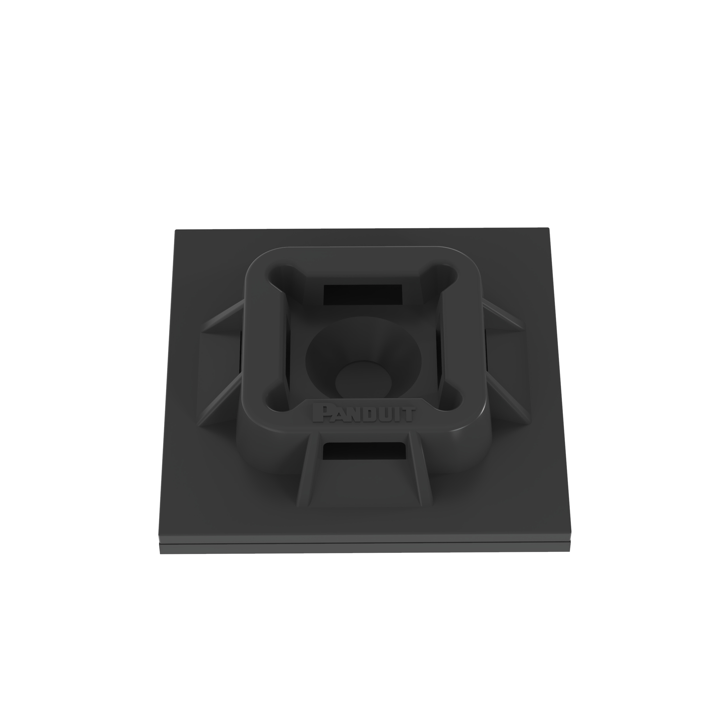 Kablo Bağı Montajı, Siyah, UV PA6.6, Akrilik Yapışkanlı, 25.4x25.4mm, 100'lü Paket