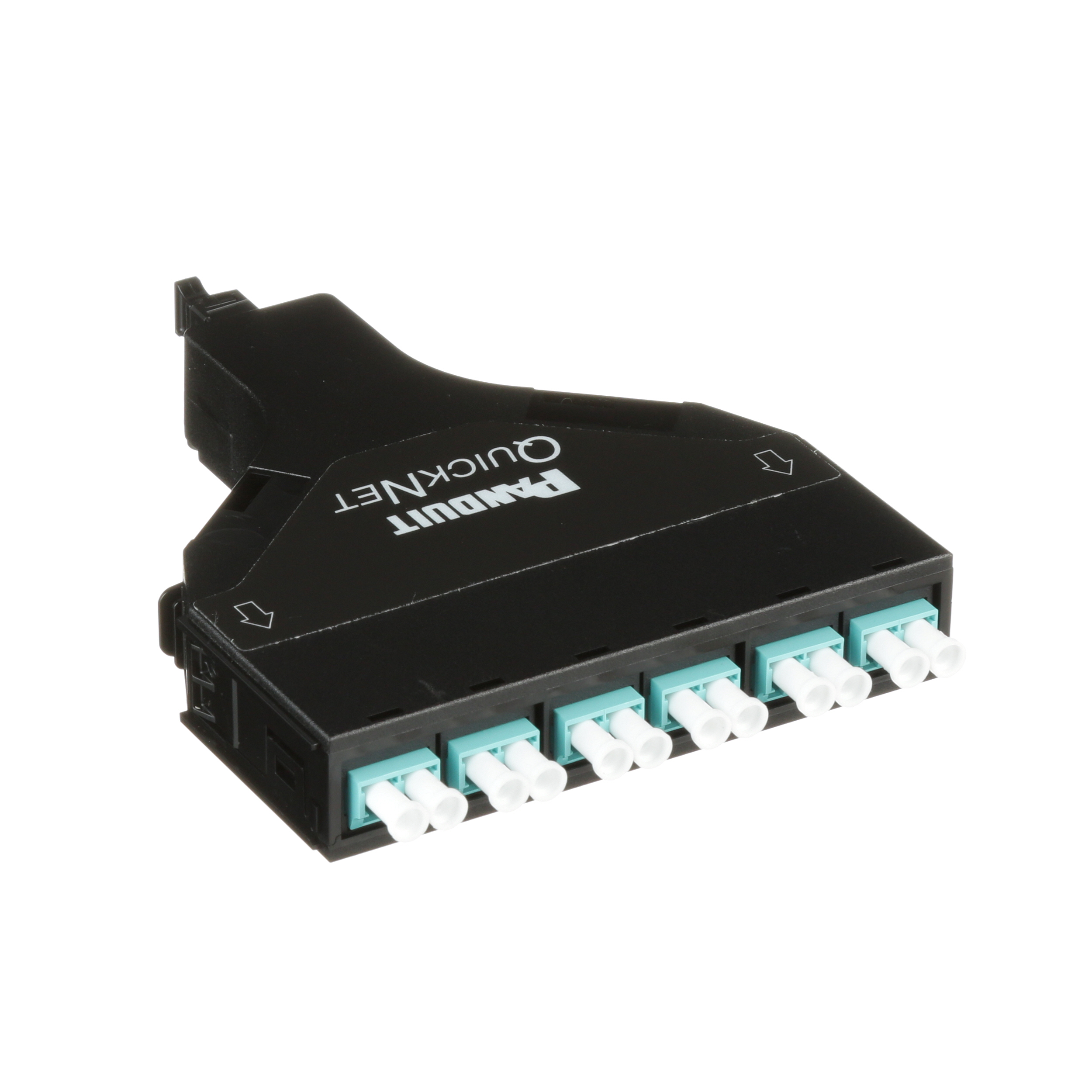 12-FIBER QuickNet® SFQ Kaset, OM3 (50/125ΜM), Standart Kayıp; Çift LC'den MTP'ye; Değiştirilmiş Yöntem A, Çift Ters Çevrili