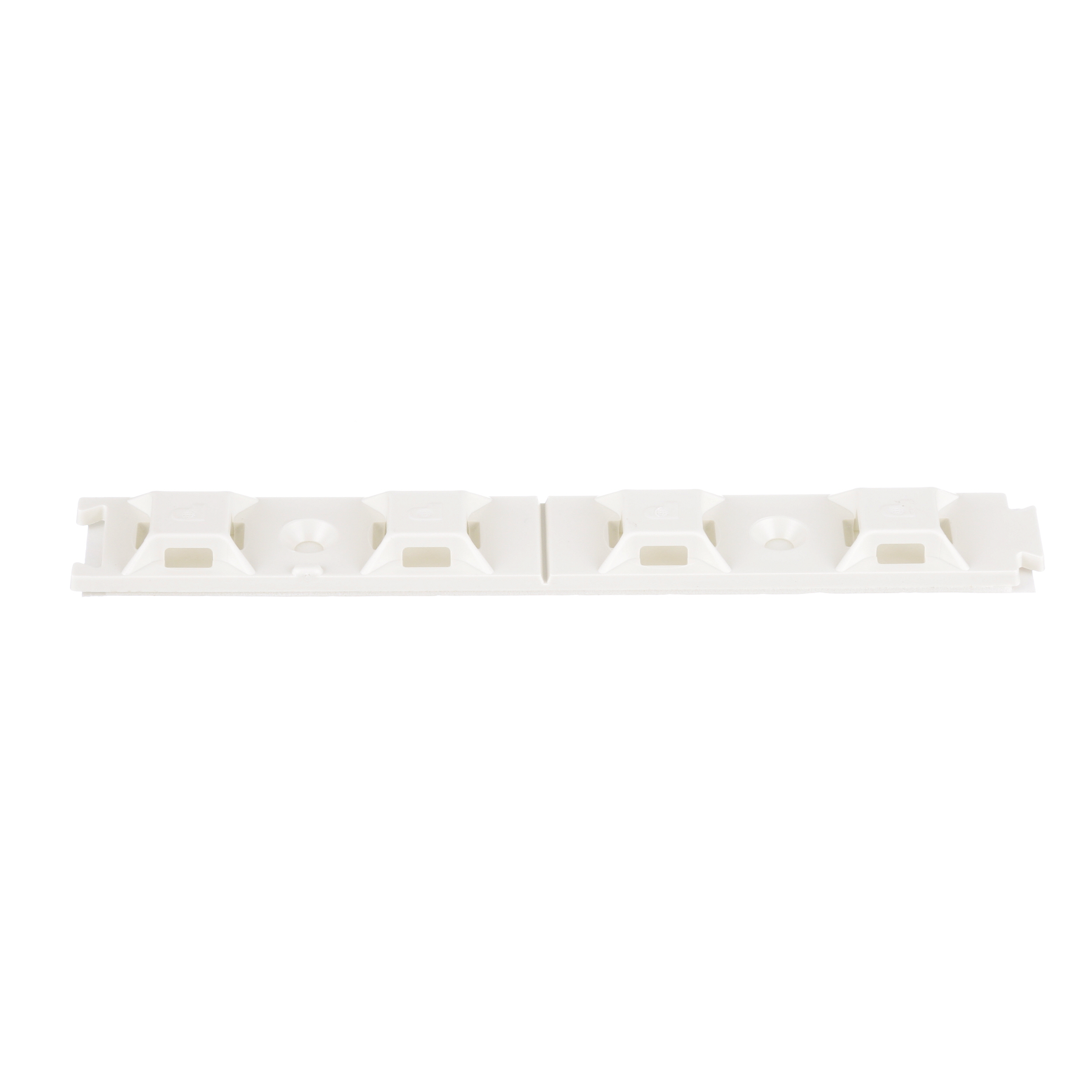 Cable Tie Mount, White, ABS, Rubber Adh., 19x130.3mm, PK100