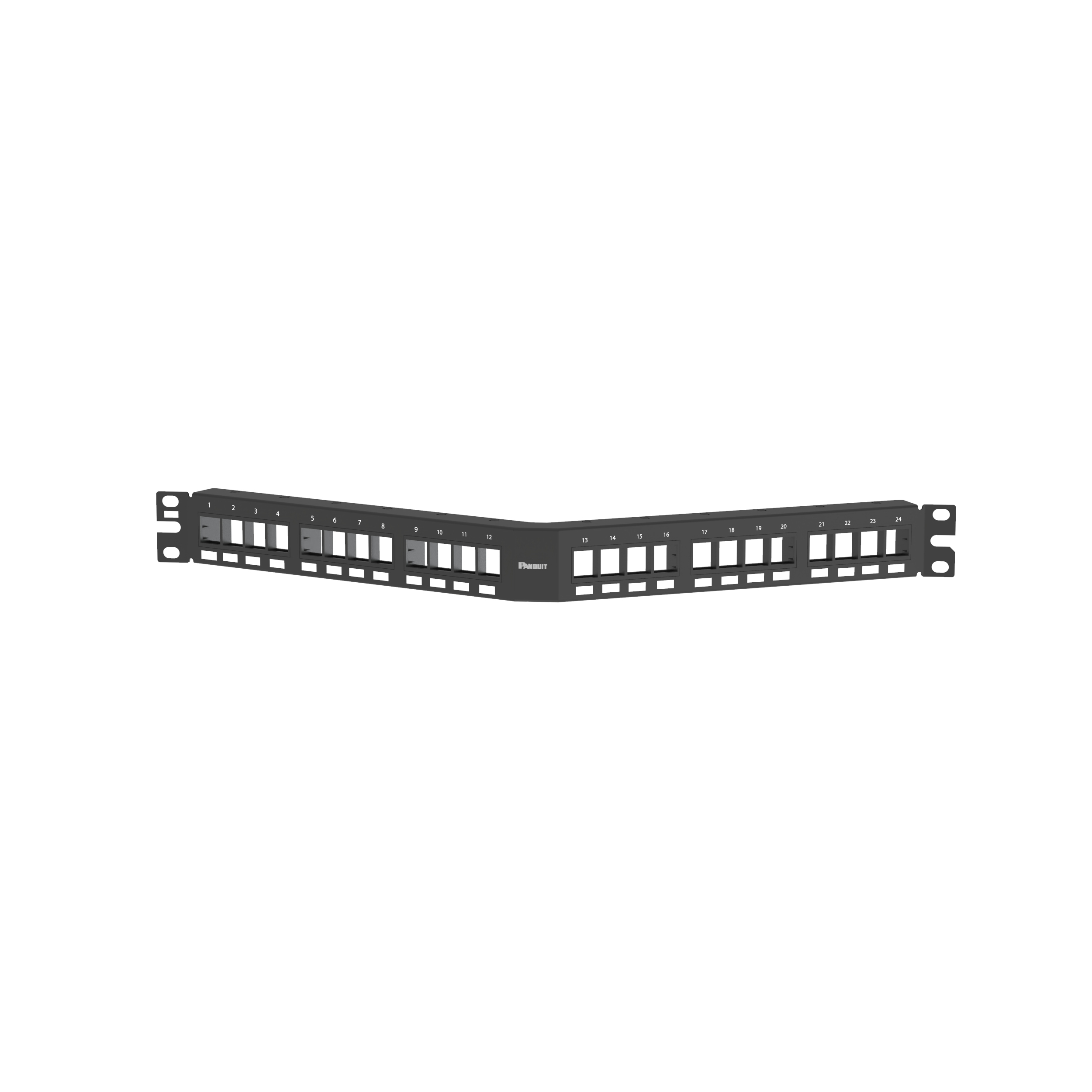NetKey® Açık Yüzeysel Yama Paneli, 24 Port, 1 RU, Siyah