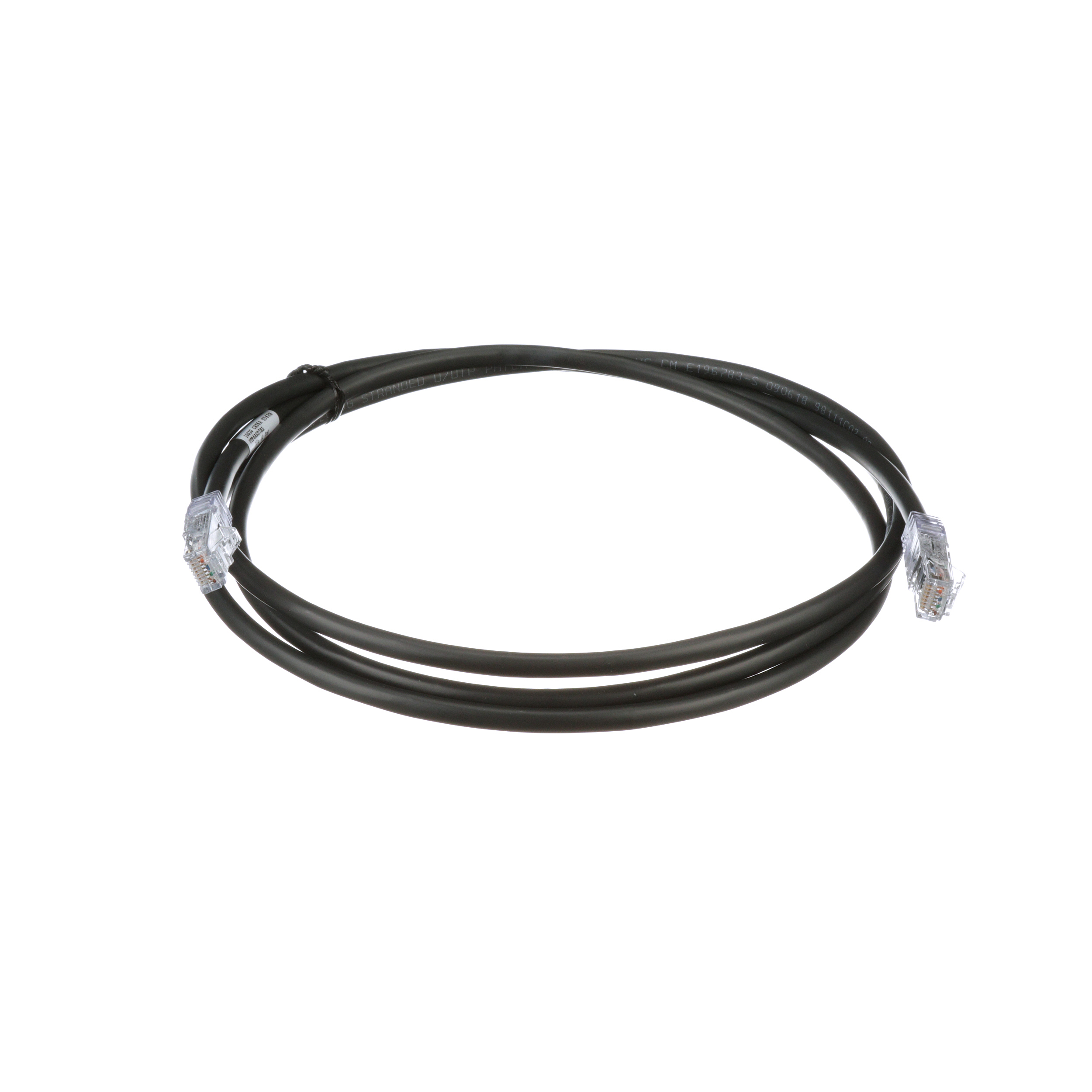Cat 6A 24 AWG UTP Bakır Yama Kablosu, 0.5 m, Siyah