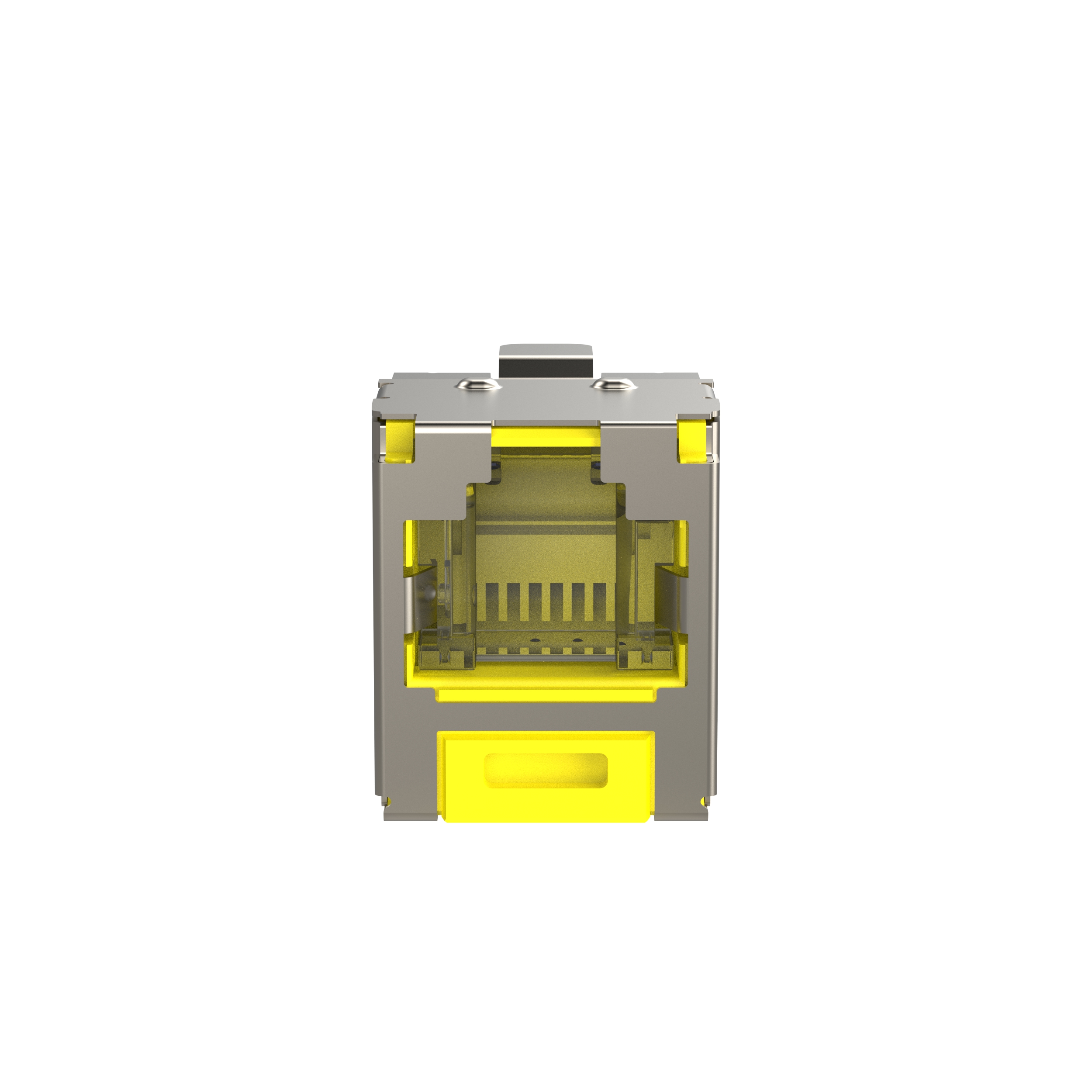 STP RJ45 Cat 6 Shuttered TG Jack Module, Yellow