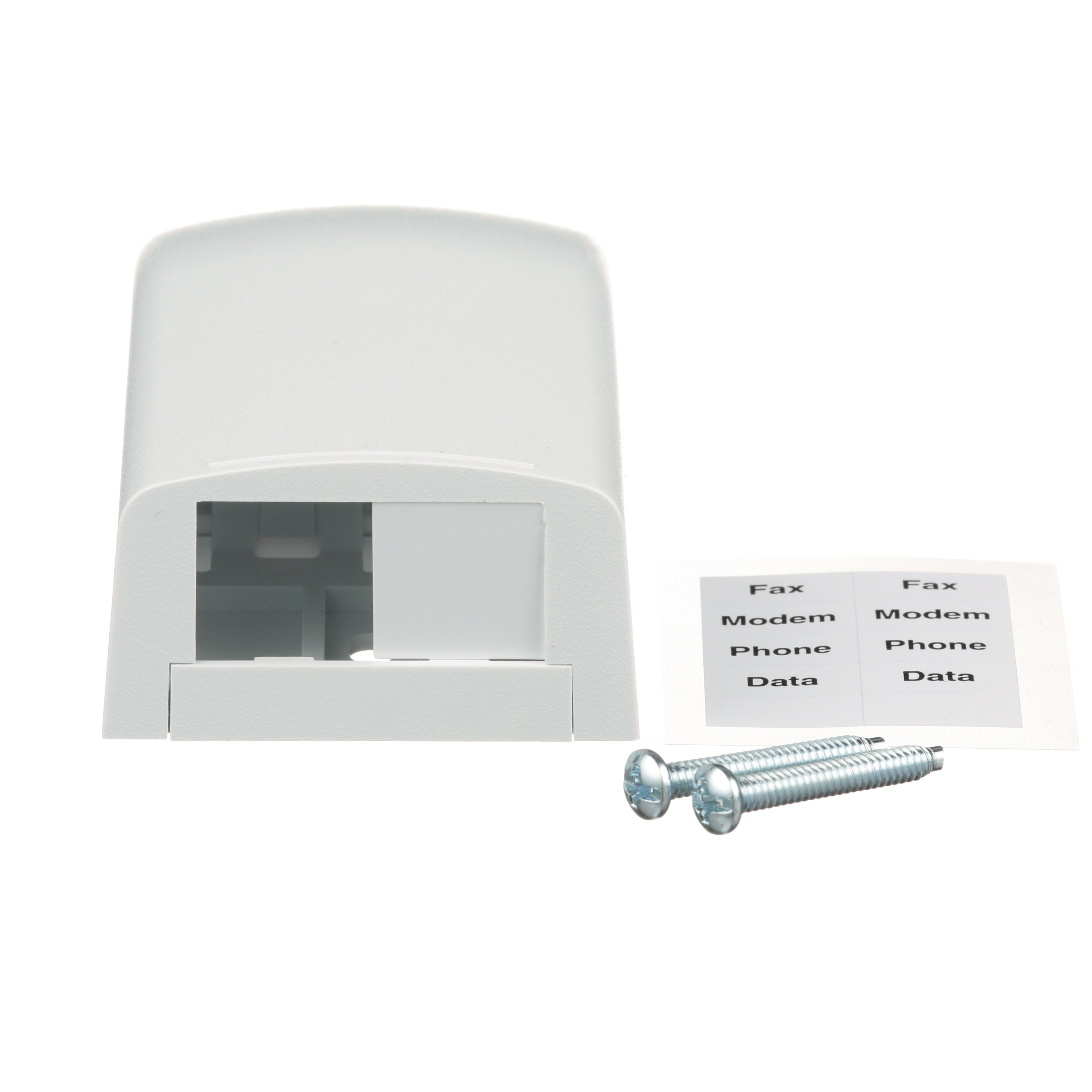 Mini-Com® Yüzey Montaj Kutusu, 2 Port, Beyaz