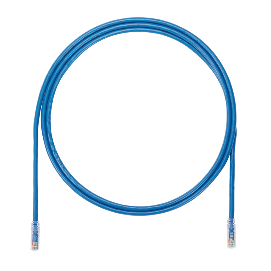 Cat 6A 24 AWG UTP Bakır Yama Kablosu, 10m, Mavi