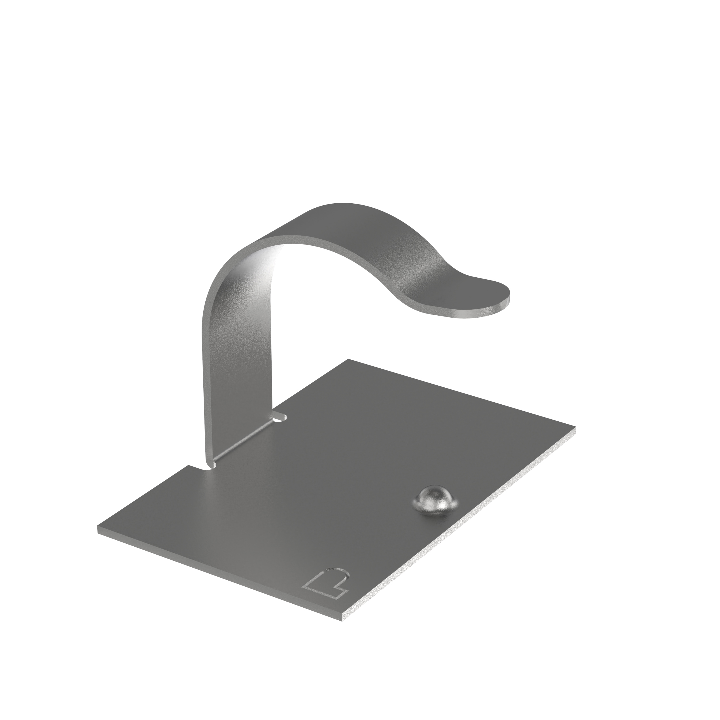 Cord Clip, Silver, Steel, Rubber Adh., 19.6x13.7mm, PK500