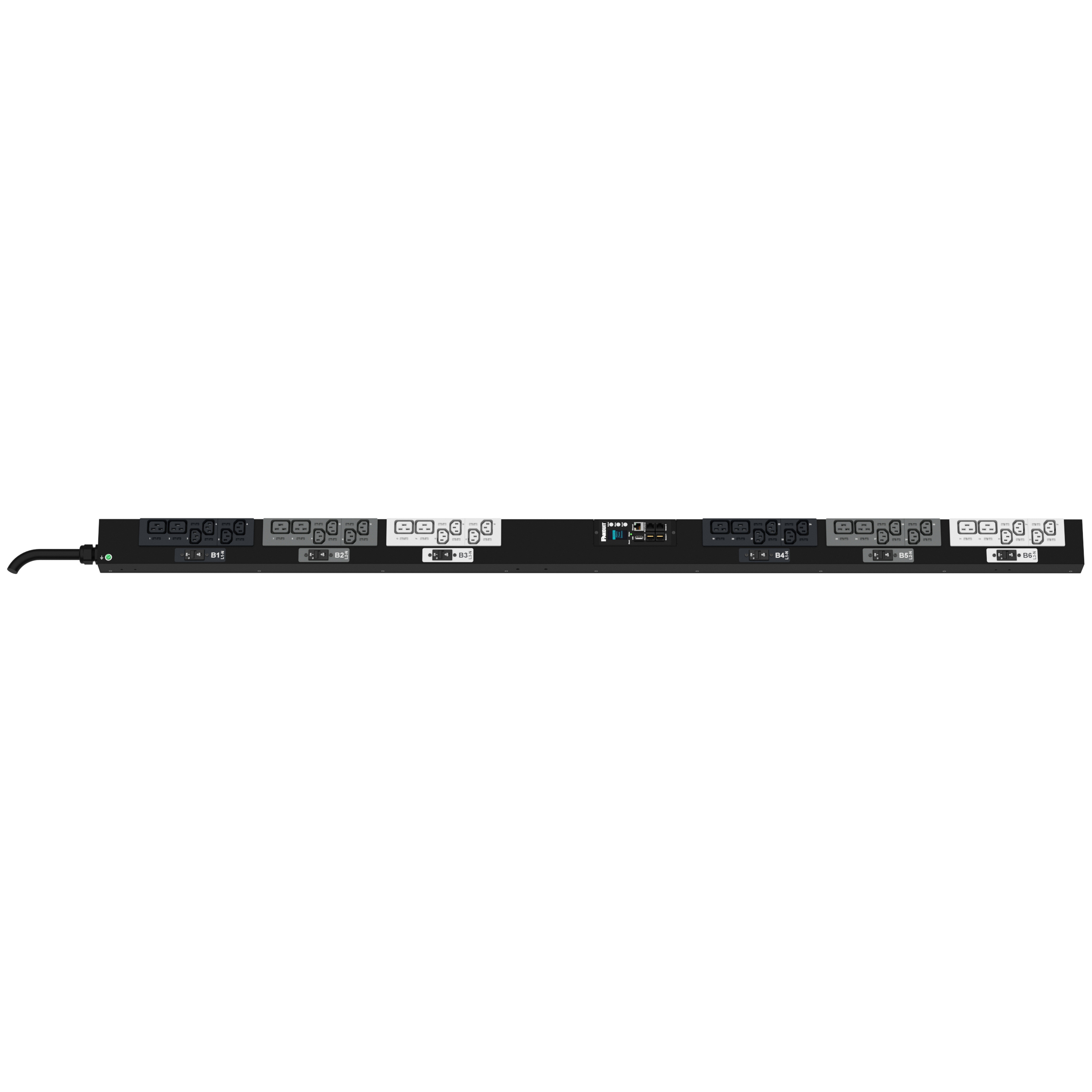 MPO Güç Dağıtım Birimi, 32AMP, 400V, (24)C13, (12)C19, IEC 60309 3P+N+E 6h 32A (IP44)
