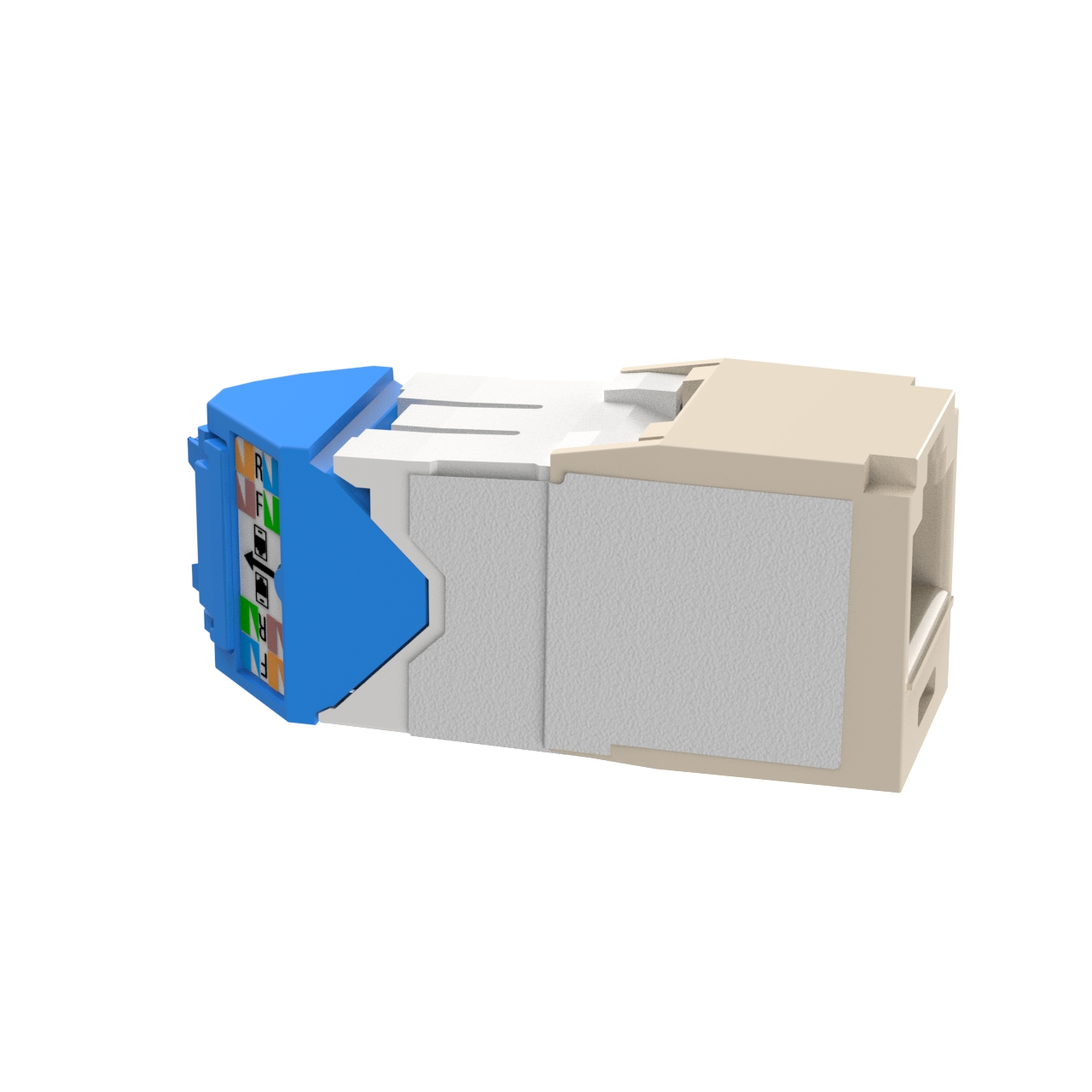 Cat6a Sol/Sağ 45 Derece TG Kablo Demeti Kapak Modülü, (EI), 24'lü Paket