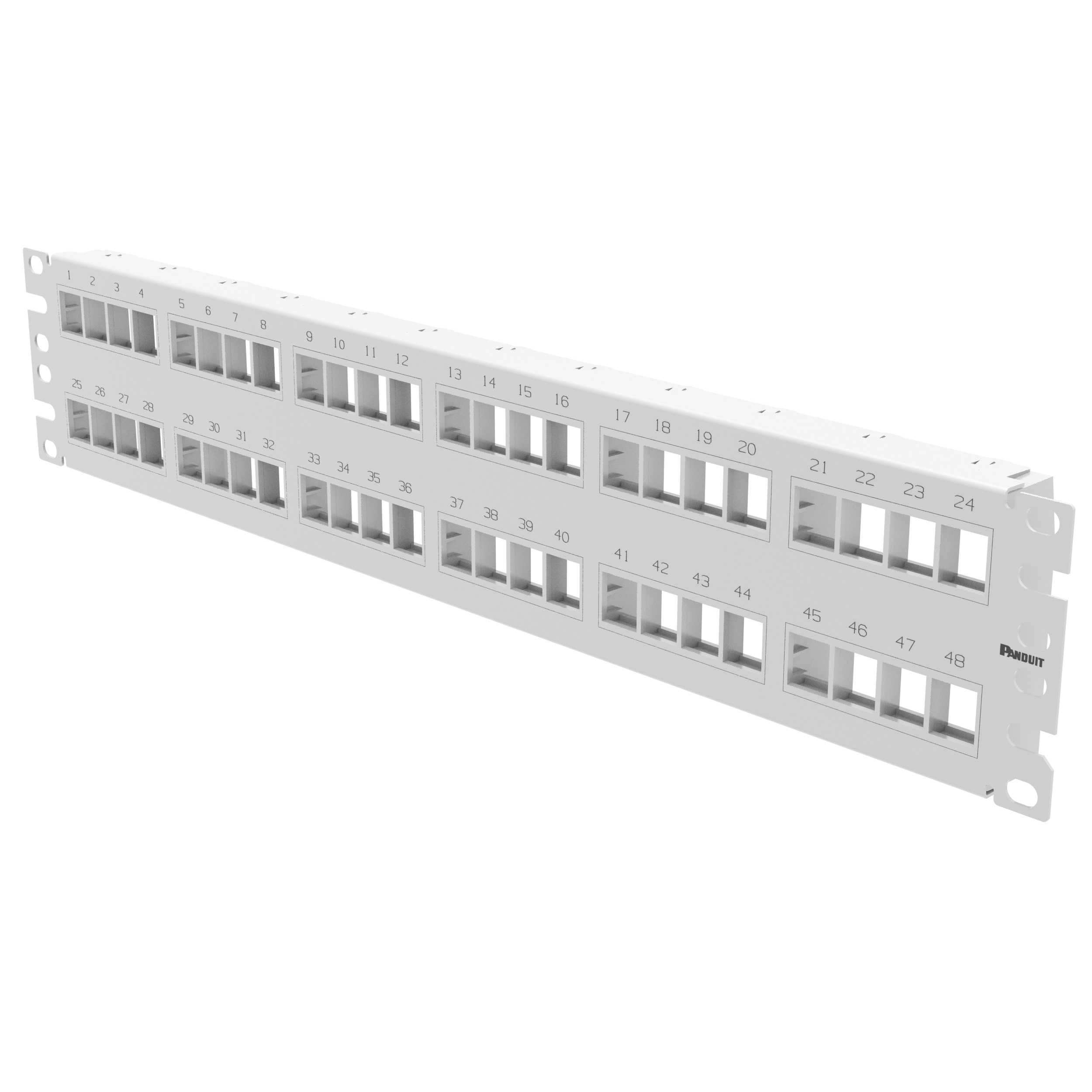 NetKey Modüler Yama Paneli, Düz, Flush Montaj, 48 Port, Beyaz