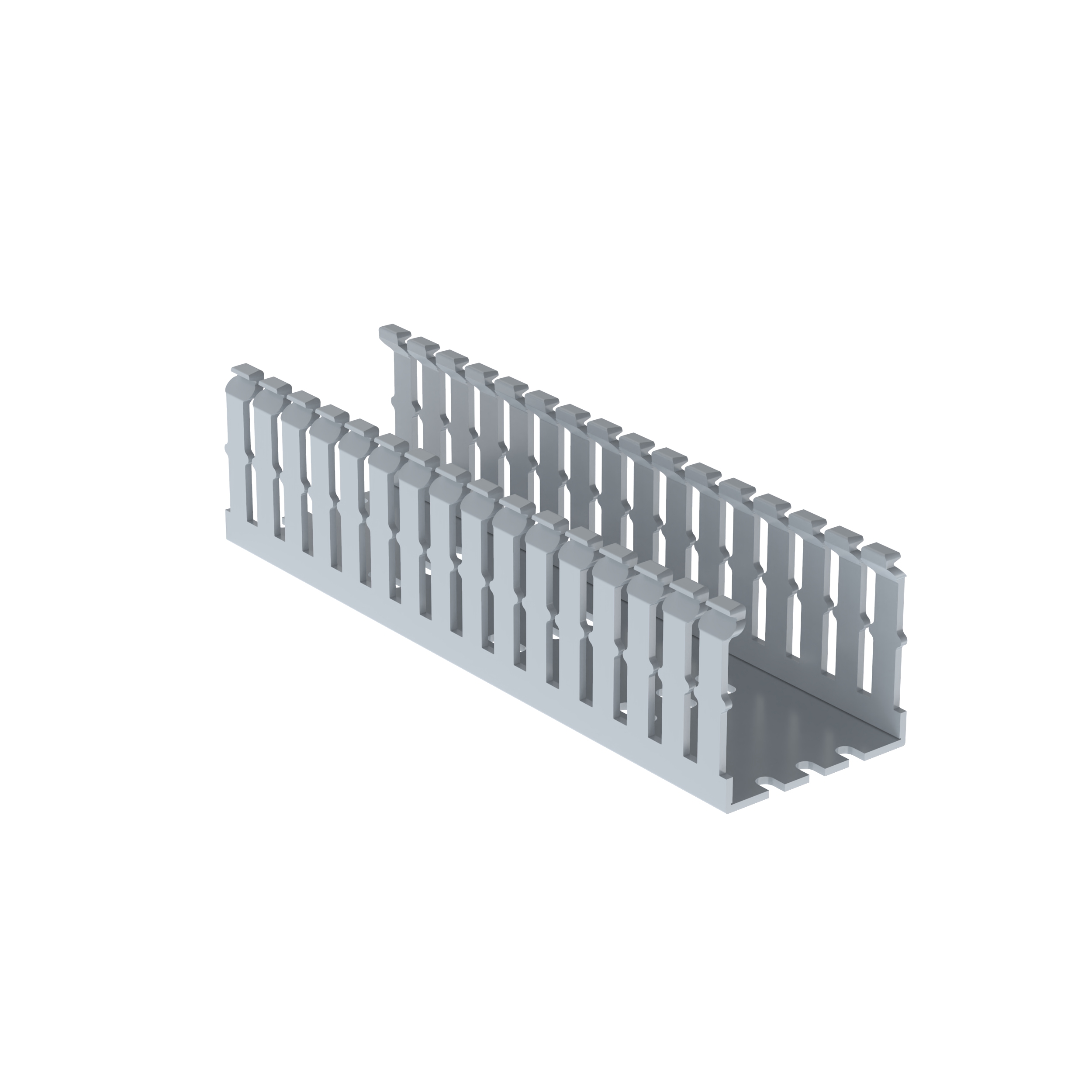 Dar Oluklu Kablo Kanalı, PVC, 5.08 cm x 5.08 cm x 1.83 metre, Açık Gri