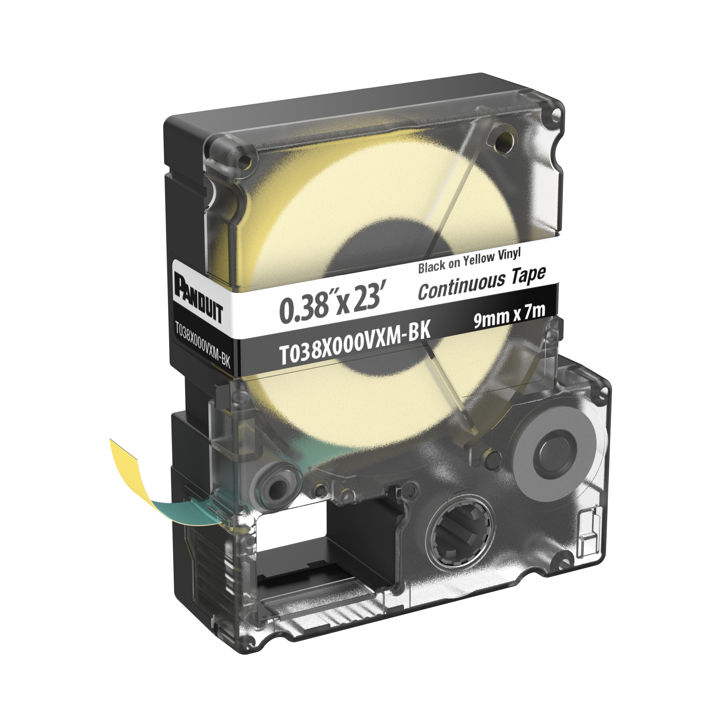 MP Printer Cont. Tape,Safety & ID, Vinyl, Black/Yellow, 9mm W