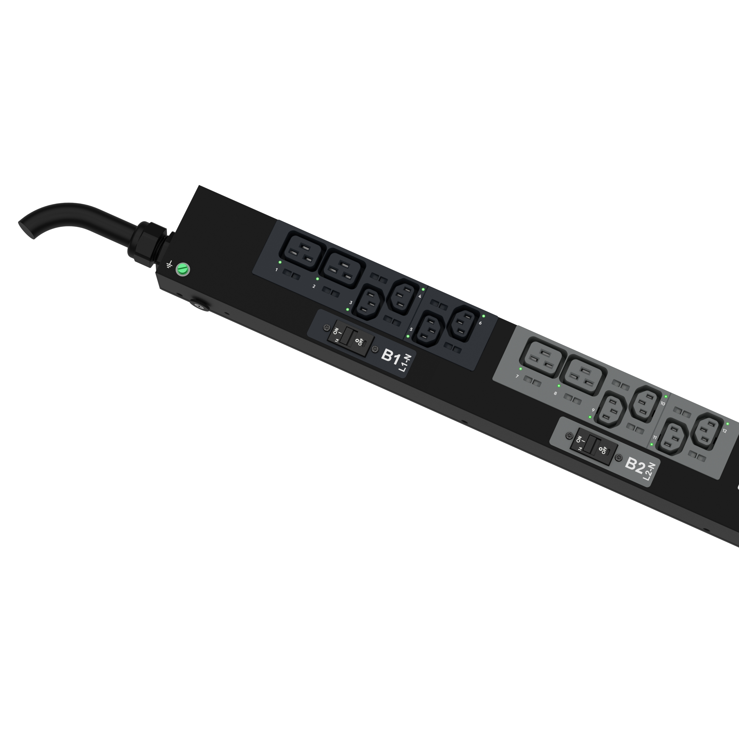 G6 MSPO PDU, 32AMP, (24)C13, (12)C19, IEC 60309 3P+N+E 6h