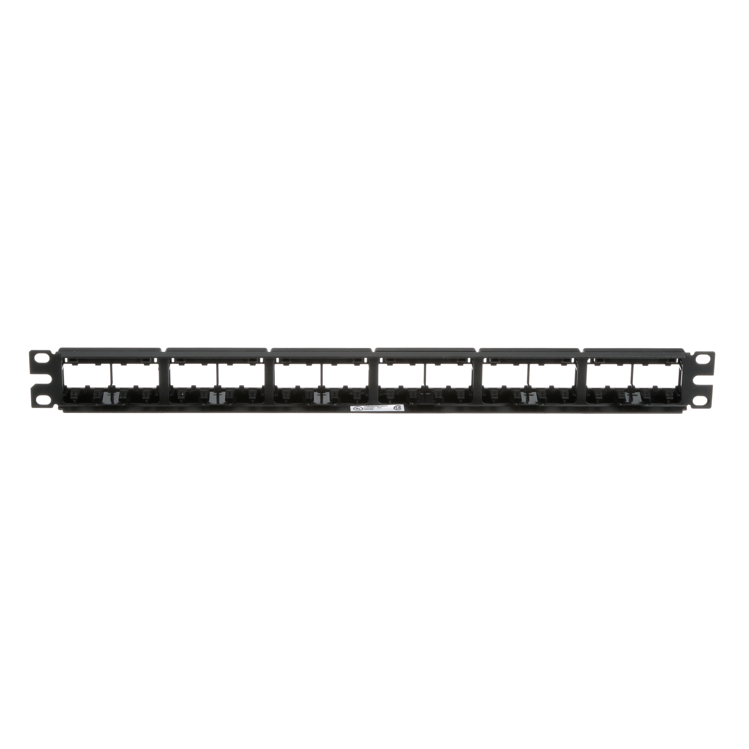 Mini-Com® Yama Paneli etiketli, 24 Portlu, 1 RU, BL