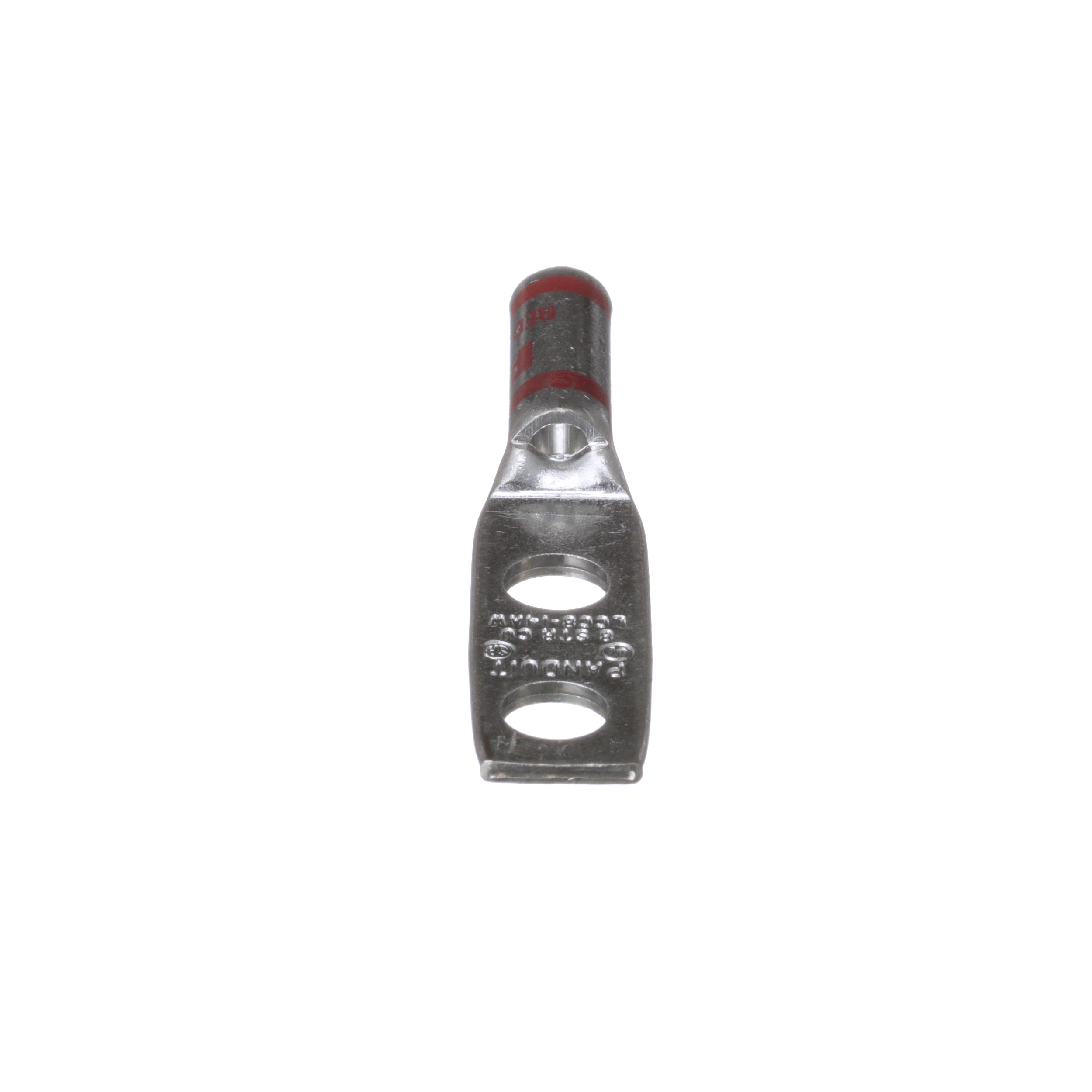 Cosse 8 AWG Cu;2 trous 1/4&Prime;;espace. 0,63&Prime;;fût long;fenêtre inspect.;Cdt.50