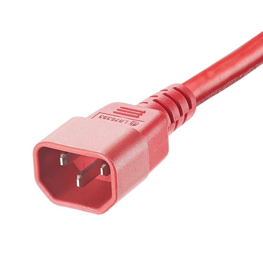 Güç Kablosu, IEC C14'ten IEC C13'e, 2 feet (0.6m), Kırmızı