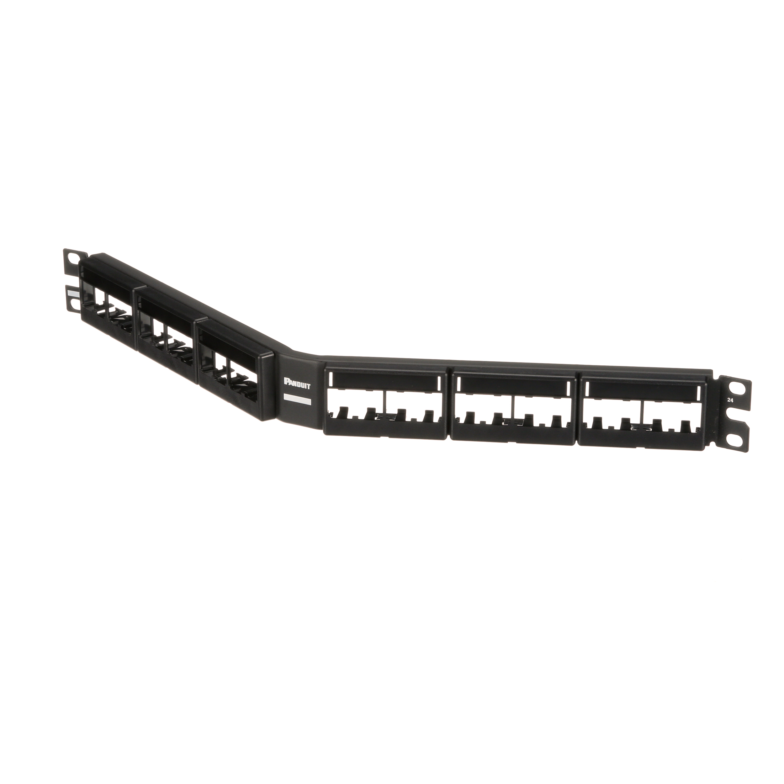 Mini-Com® Dik Açılı Yama Paneli, 24 port, 1 RU, BL