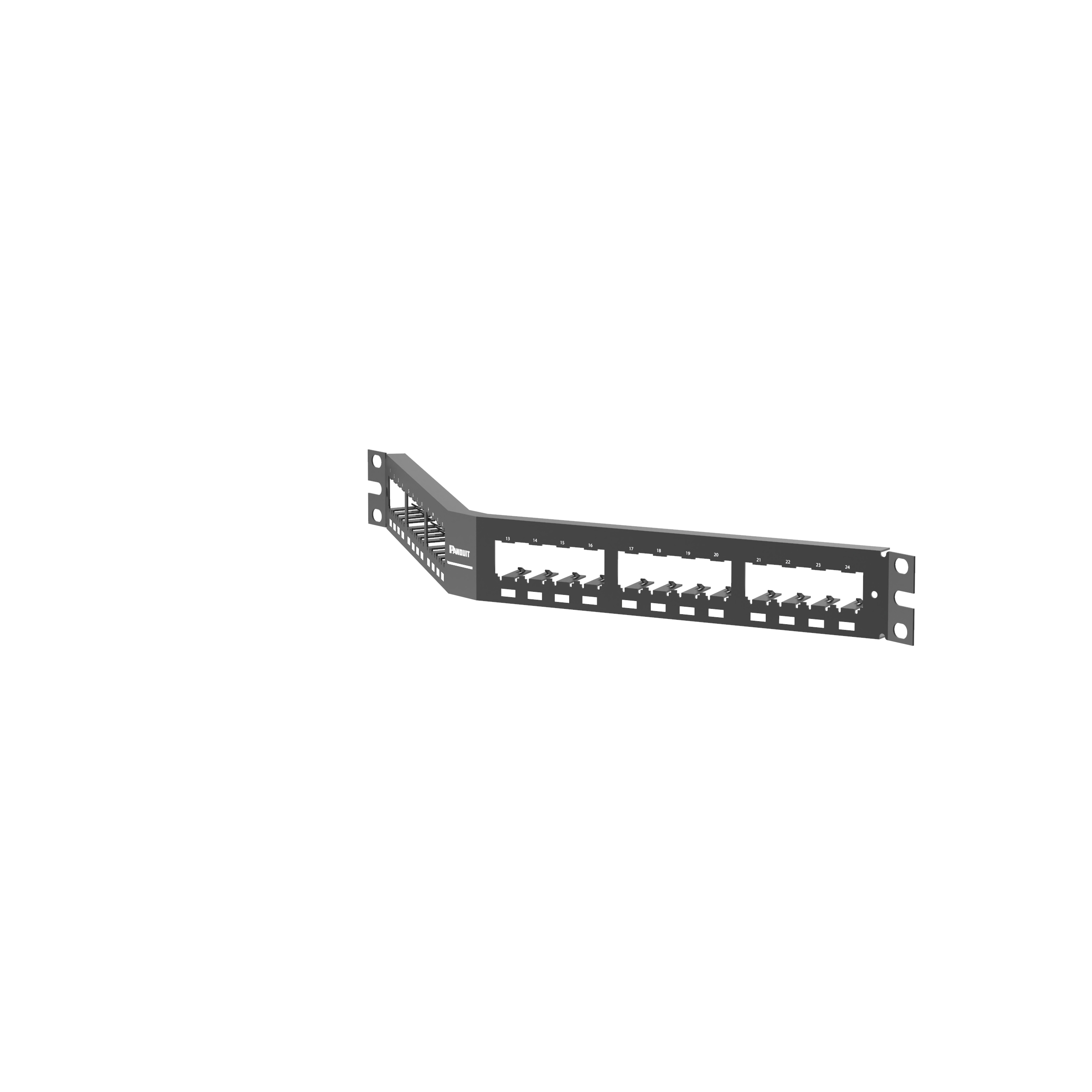 Mini-Com® Dik Açılı Yama Paneli, 24 port, 1 RU, BL