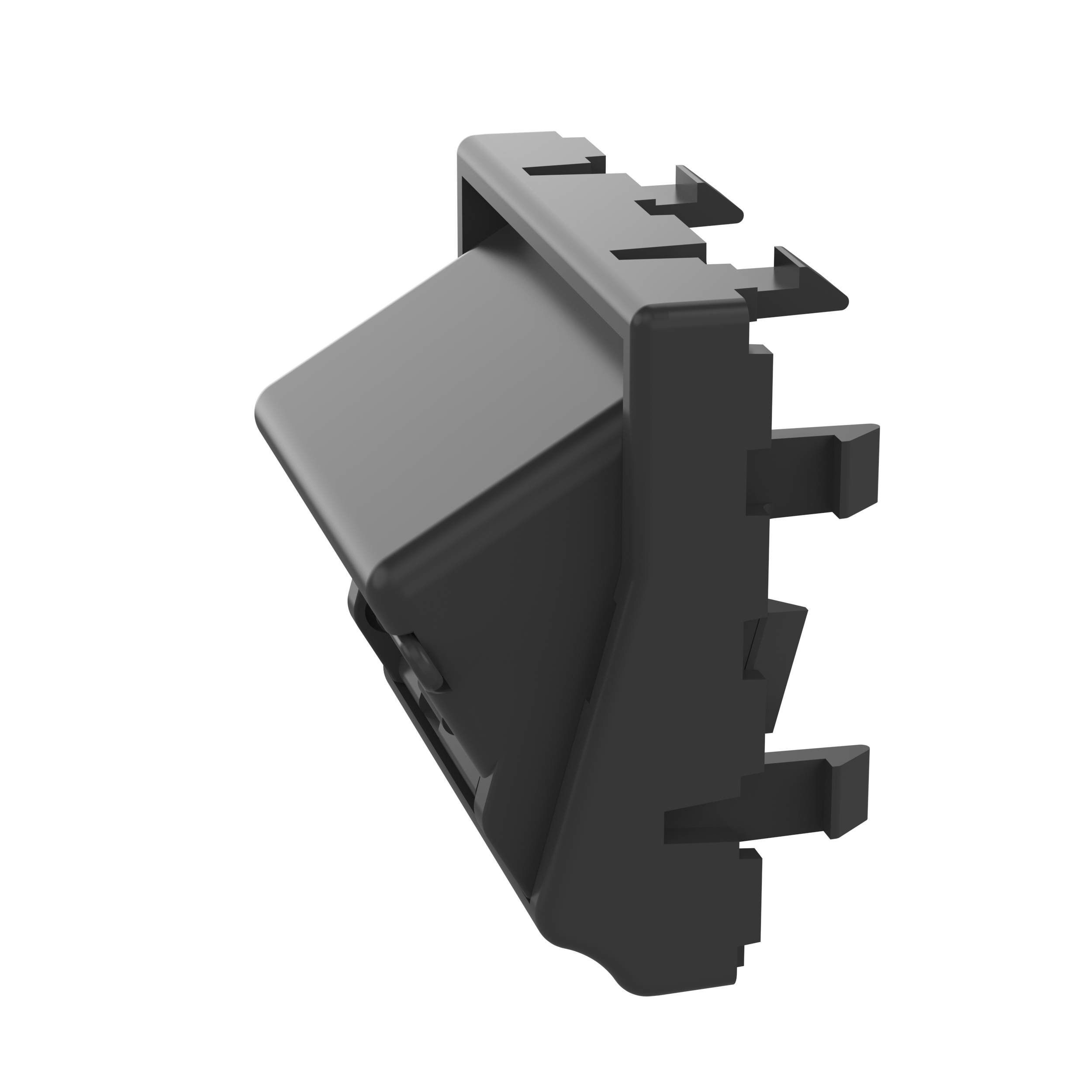 45mm x 45mm, Eğimli Perdeli, Adaptör, Yapışkanlı Etiket, 2 port, Siyah