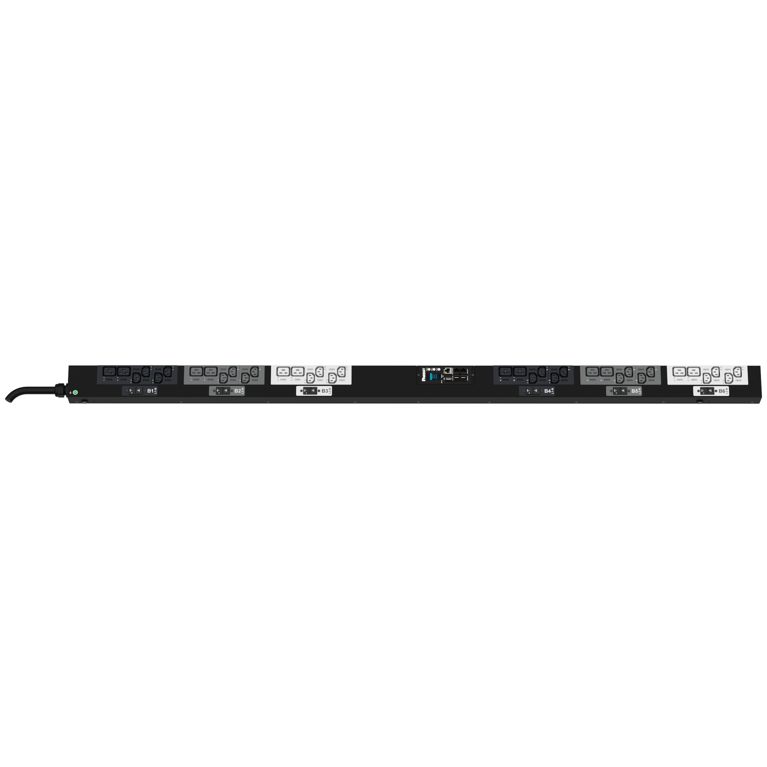 MSPO PDU, 32 Amper, 400 Volt, (24)C13, (12)C19, IEC 60309 3P+N+E 6h 32A (IP44)