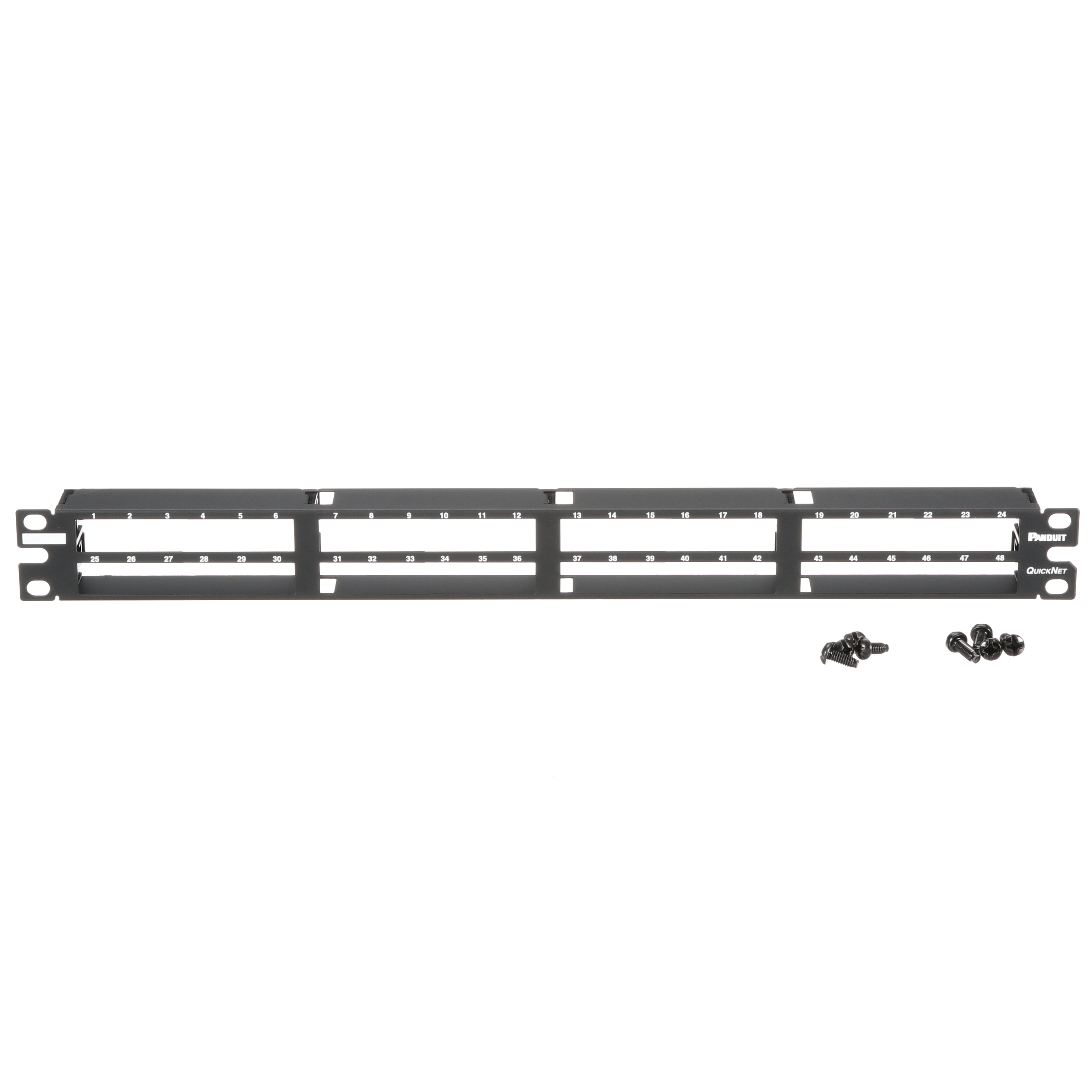 QuickNet™ Yama Paneli, 48 Port, 1 RU, Siyah