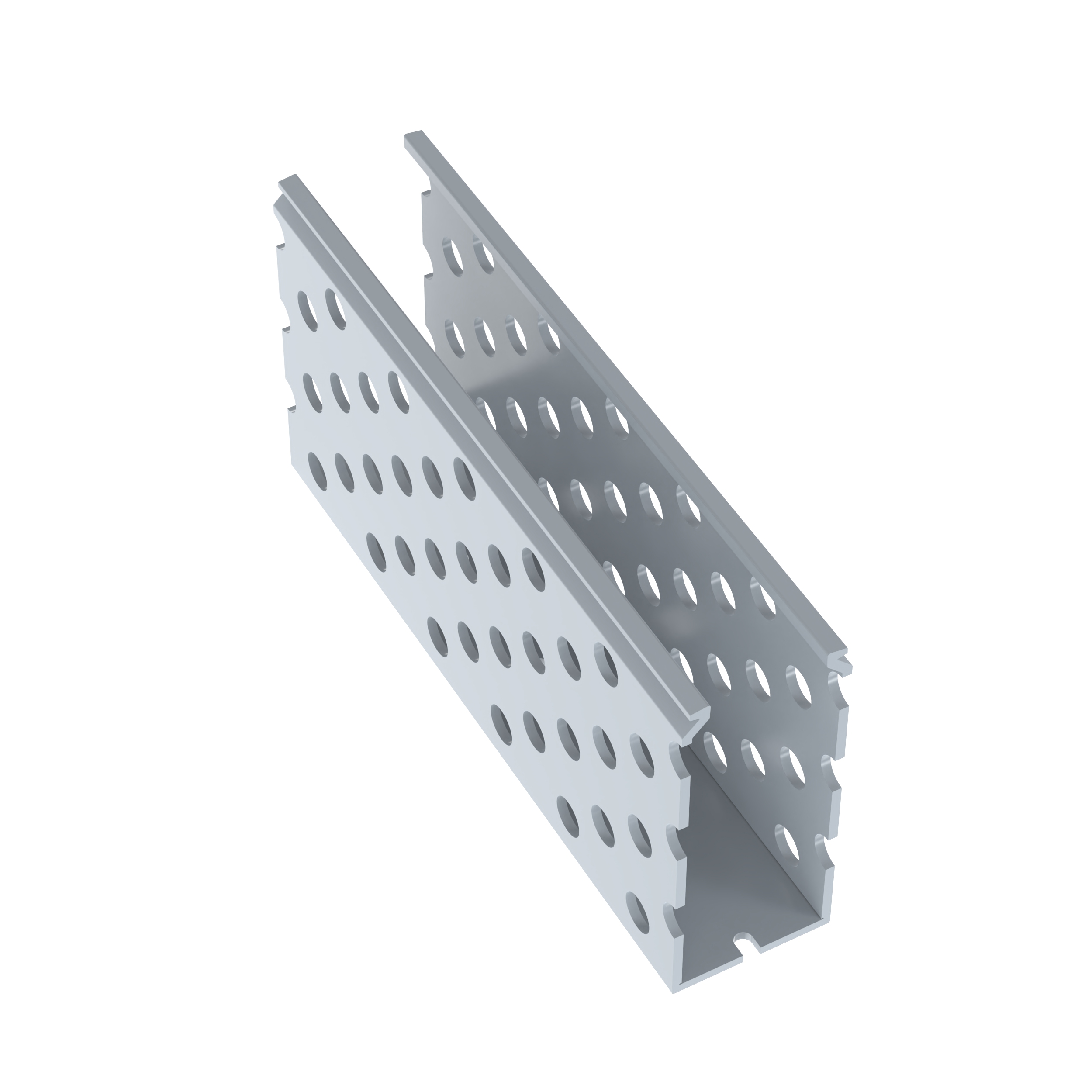 Yuvarlak Delikli Kablo Kanalı, PVC, 1,5" X 4" X 6', Açık Gri
