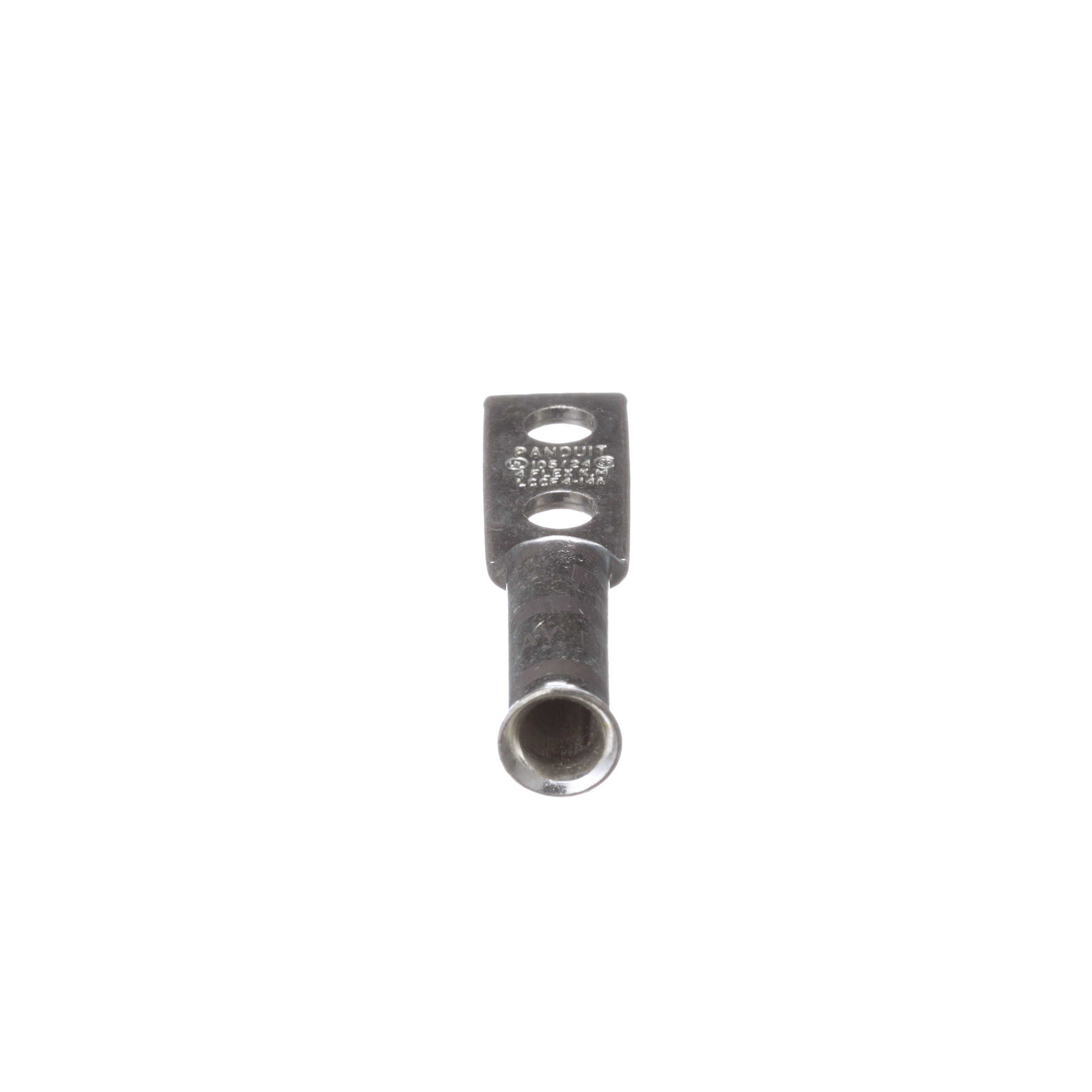 Bakır Uzun Çanaklı Sıkıştırmalı Genişletilmiş Pabuç, 2 Delikli, 4 AWG Esnek, 1/4 Somun, 5/8 Boşluk