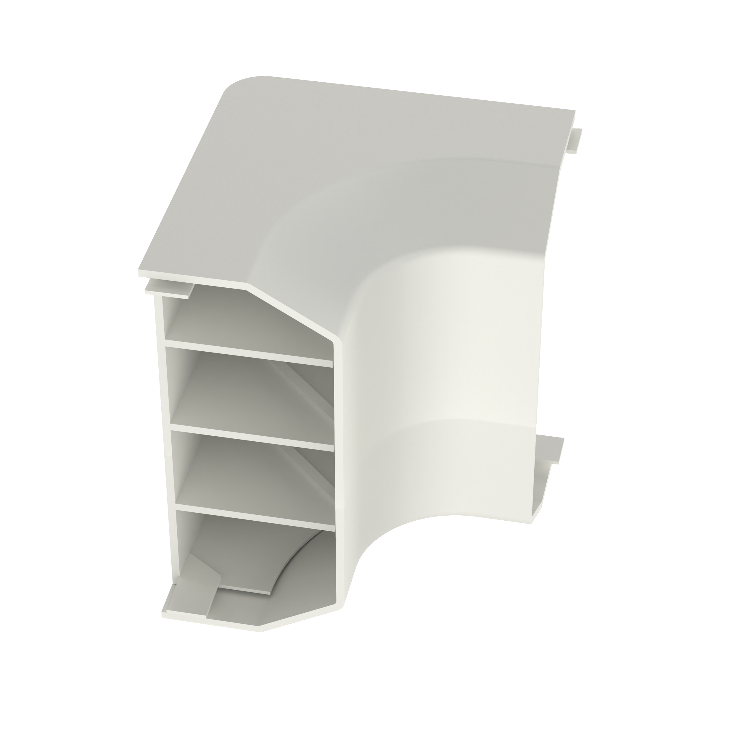 Surface Raceway, T-70 Surface Raceway Inside  Cnr Fitting, Off-Wh