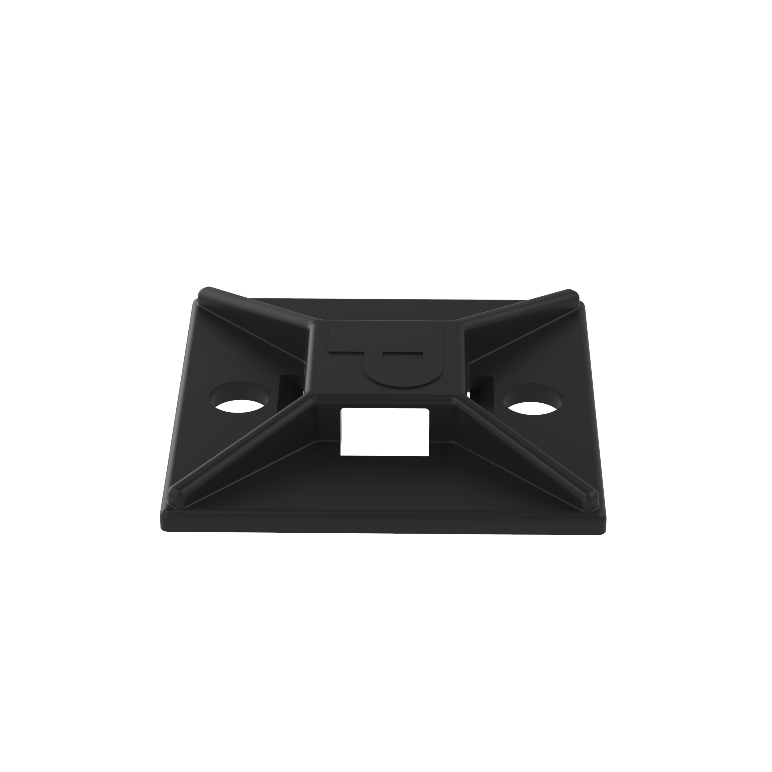 Kablo Bağı Montajı, Siyah, UV PA6.6, Akrilik Yapışkanlı, 28.6x28.6mm, 500'lü Paket