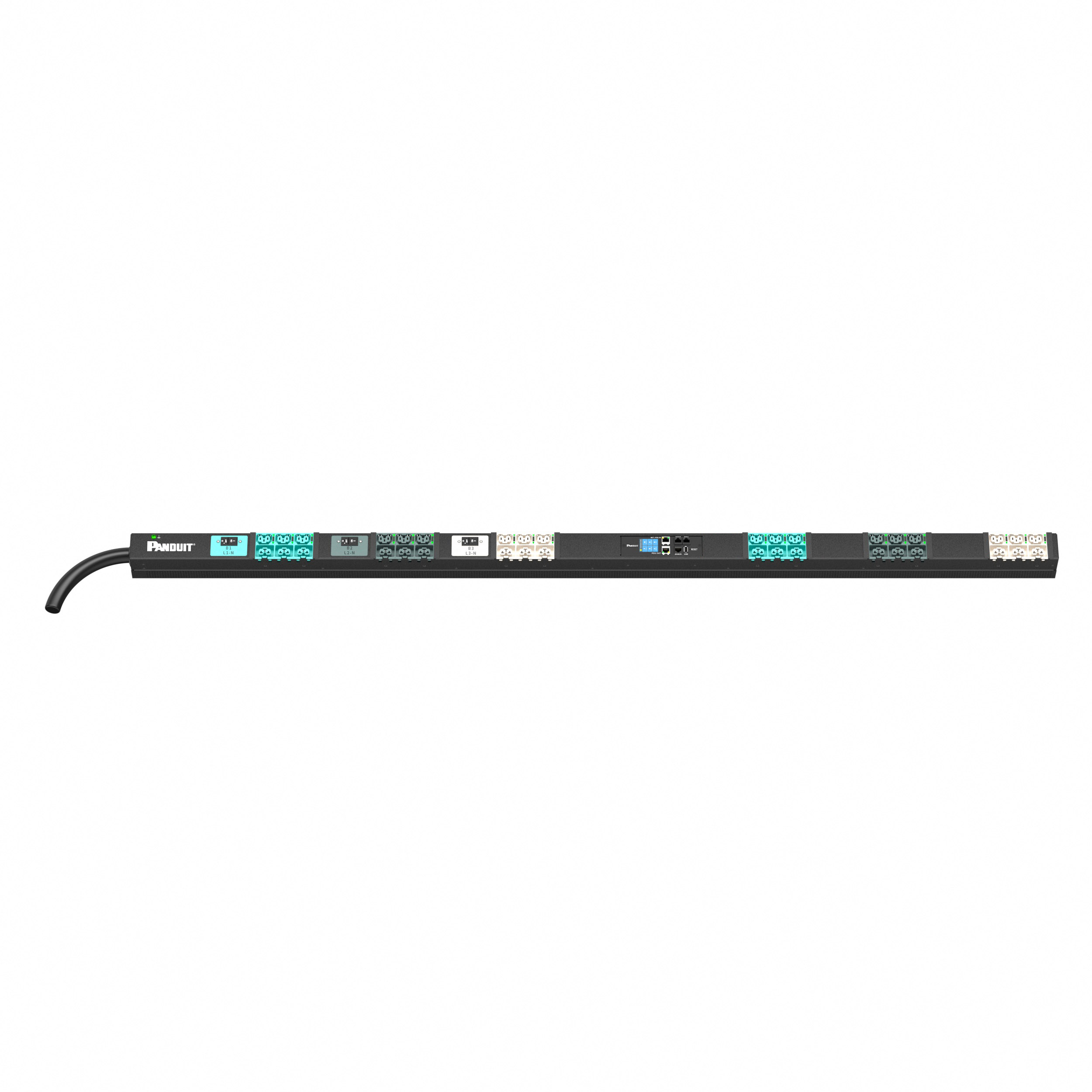 EL2P MSPO PDU, 20/16 AMP, (18)C13/C15, (18)C13/C15/C19/C21, IEC 60309 3P+N+E 6h 20A/16A (IP44), SİYAH