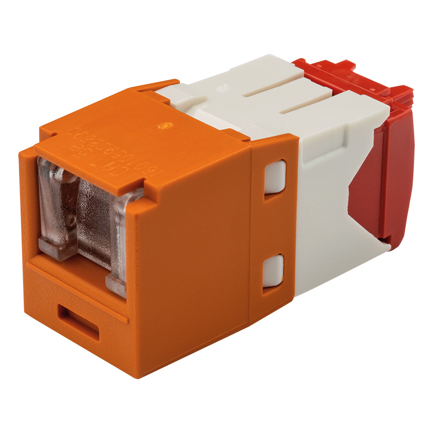 UTP RJ45 Cat 5e Shuttered TG Jack Module, Orange