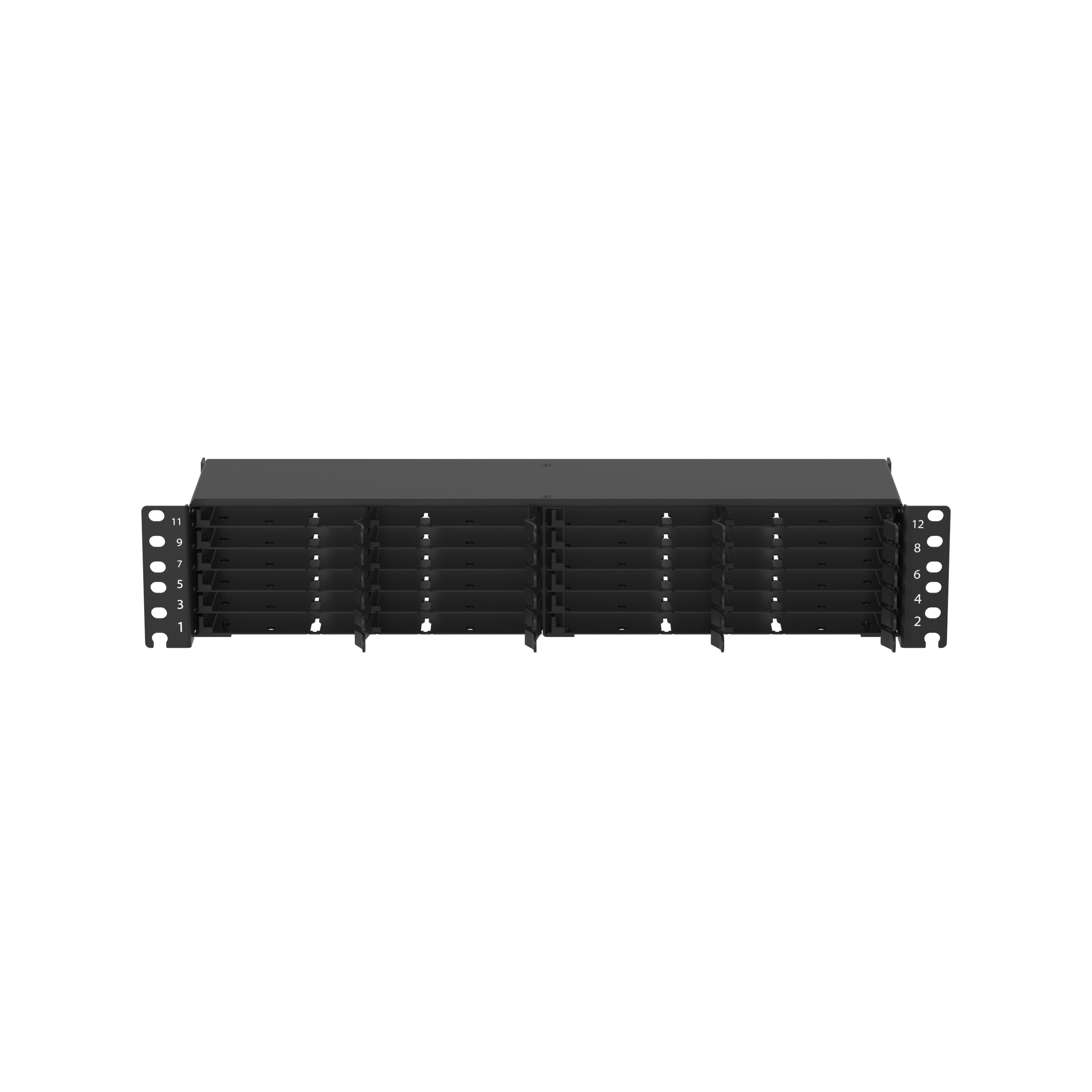 HD Flex™ Fiber Panel, 2 RU, 6 Port, Siyah