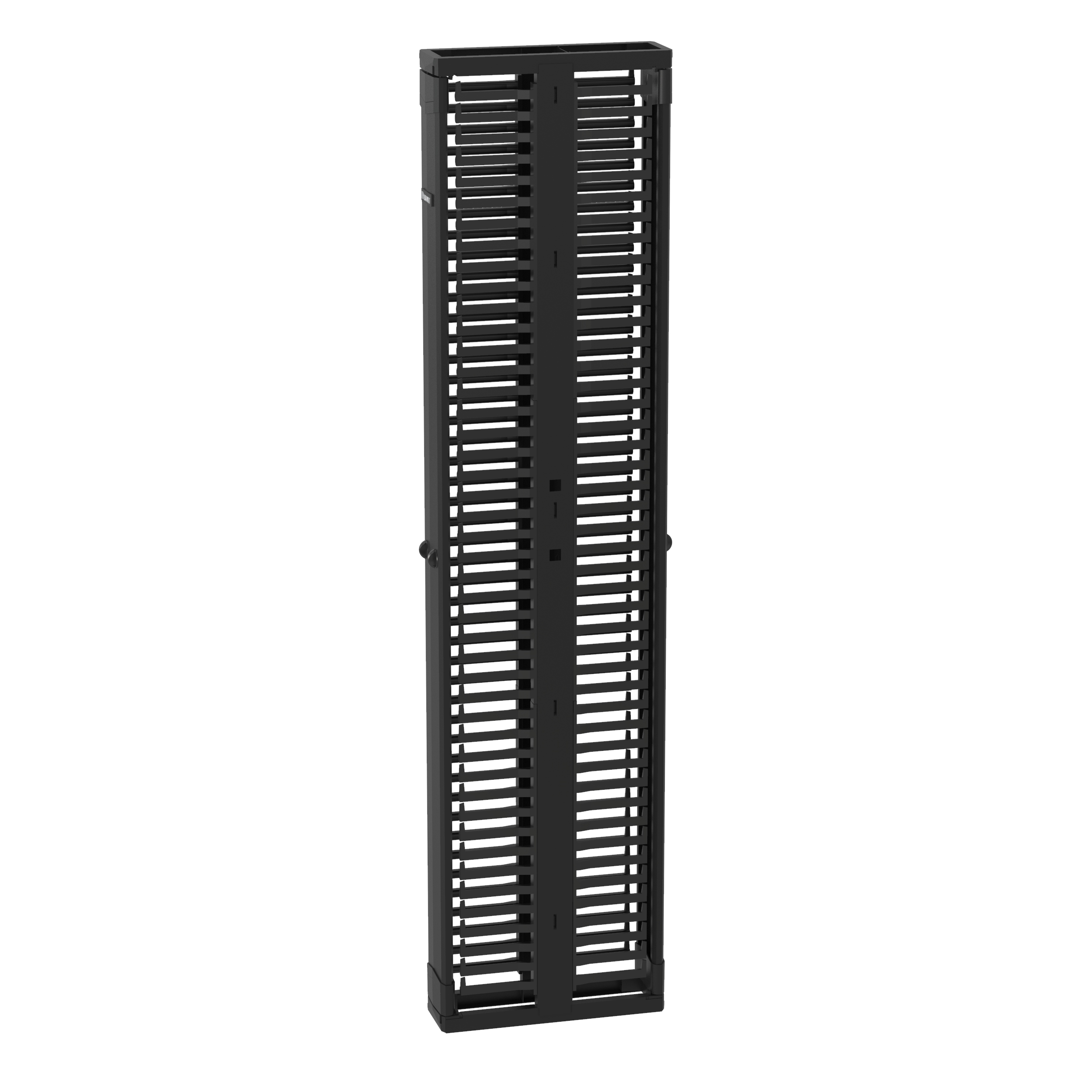 PR2V Dikey Çift Taraf Açılır Yönetici, 45RU, 15,24 cm Genişlik, Siyah