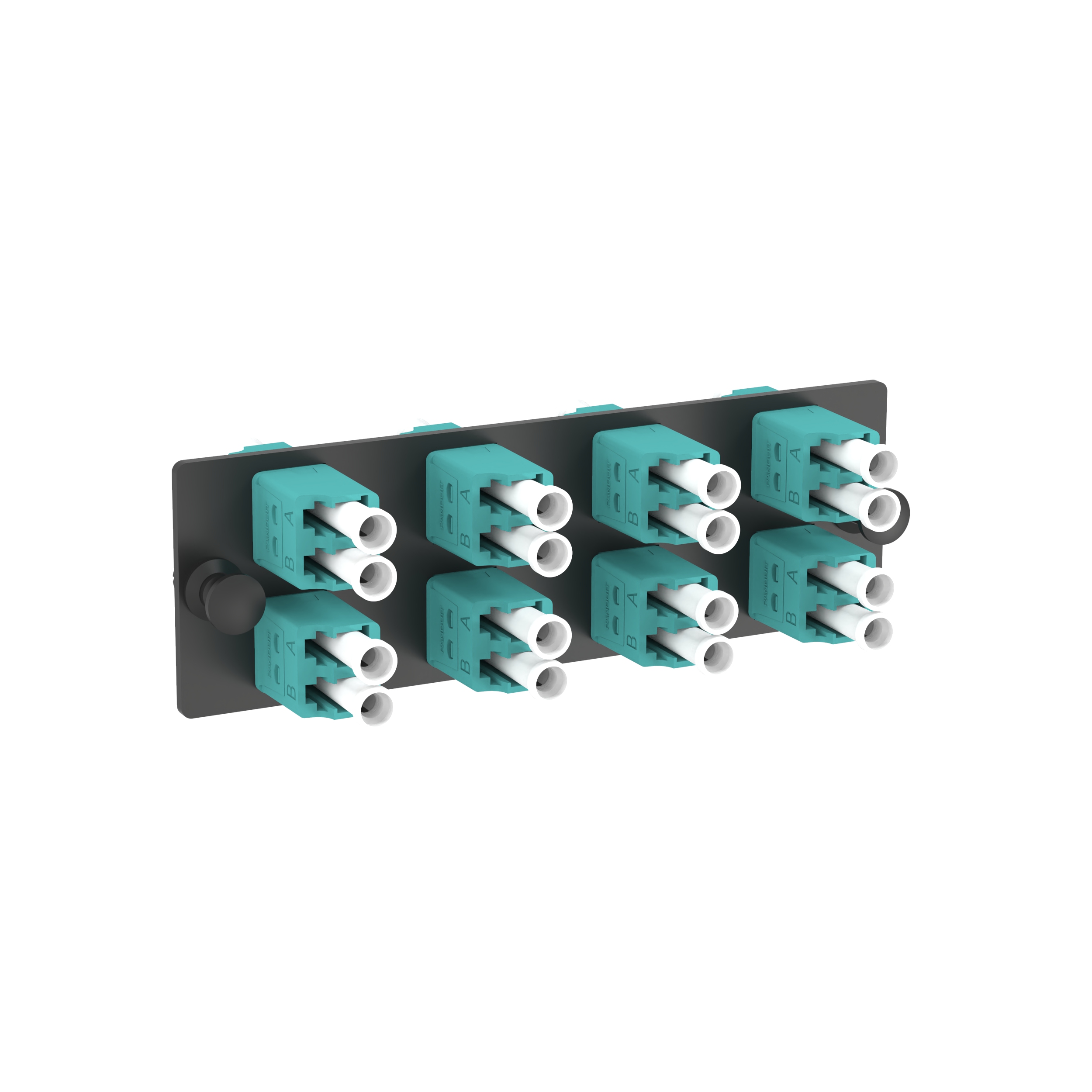 Opticom® Fiber Adaptör Paneli, OM4, 8 LC Çift Yönlü, Turkuaz