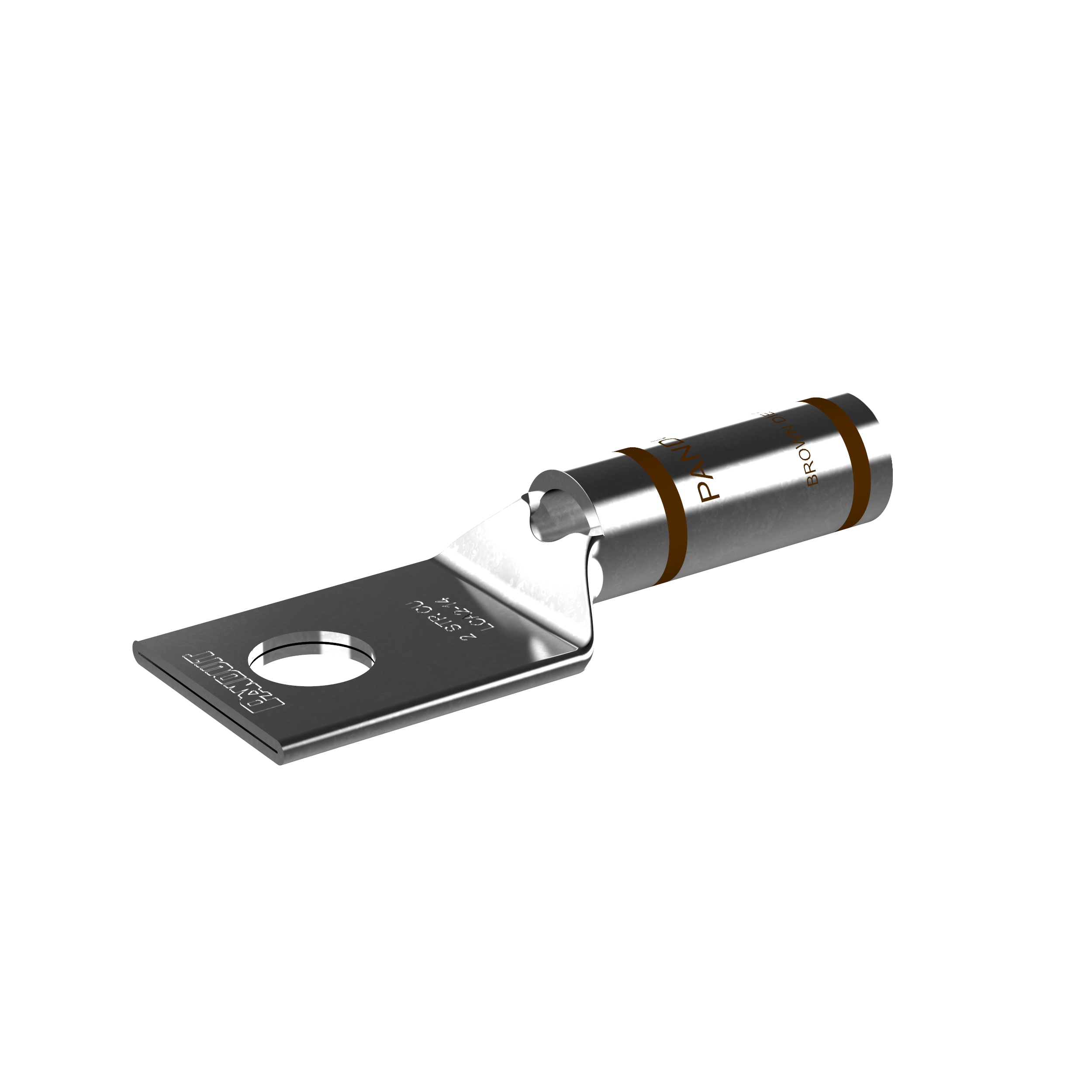 Bağlantı Muhafazası, 2, Kalay Kaplı Bakır, Düz, Tek 6.4mm Somun, 25'li Paket
