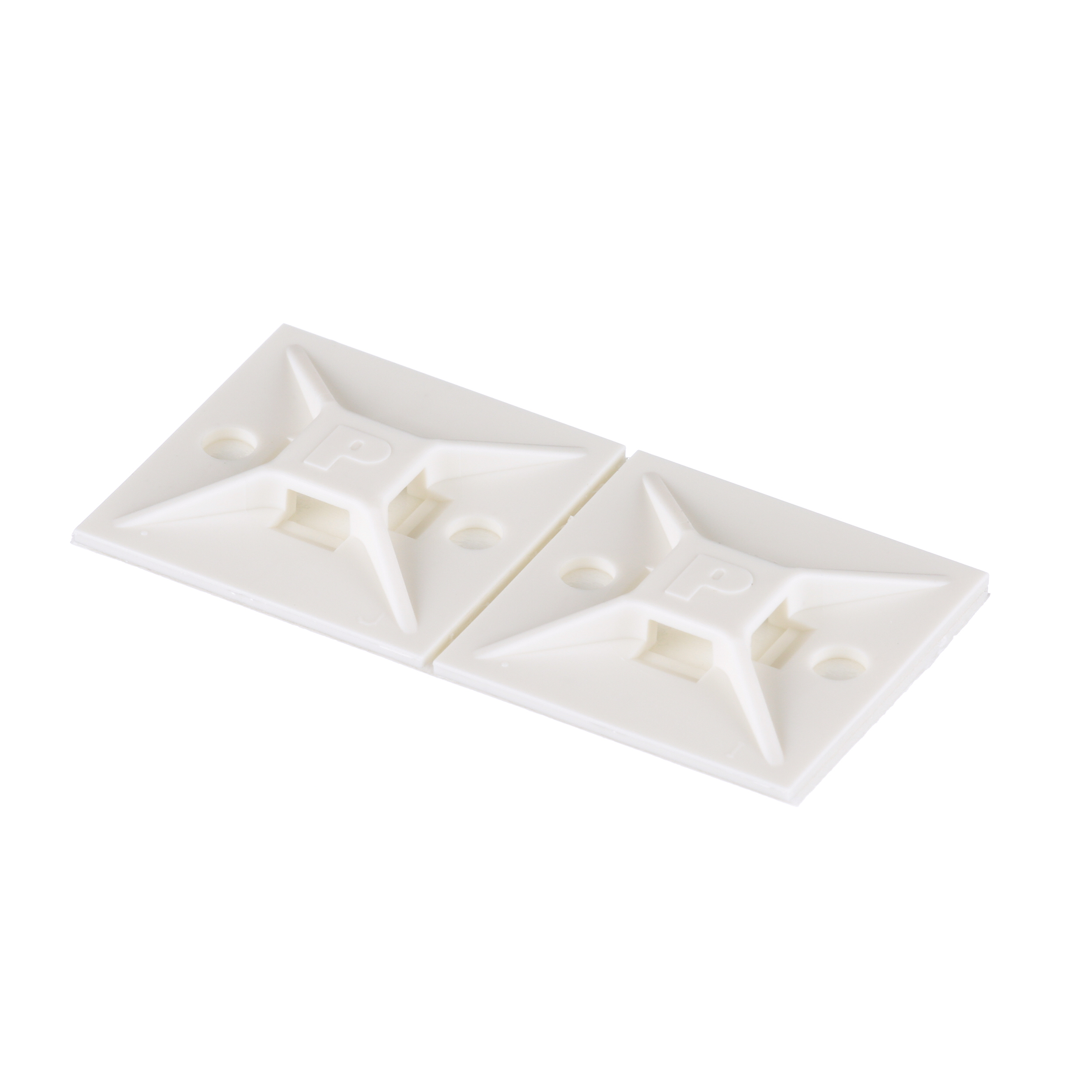 Kablo Bağı Montajı, Beyaz, PA 6.6, Akrilik Yapışkanlı, 28.6x28.6mm, 100'lü Paket