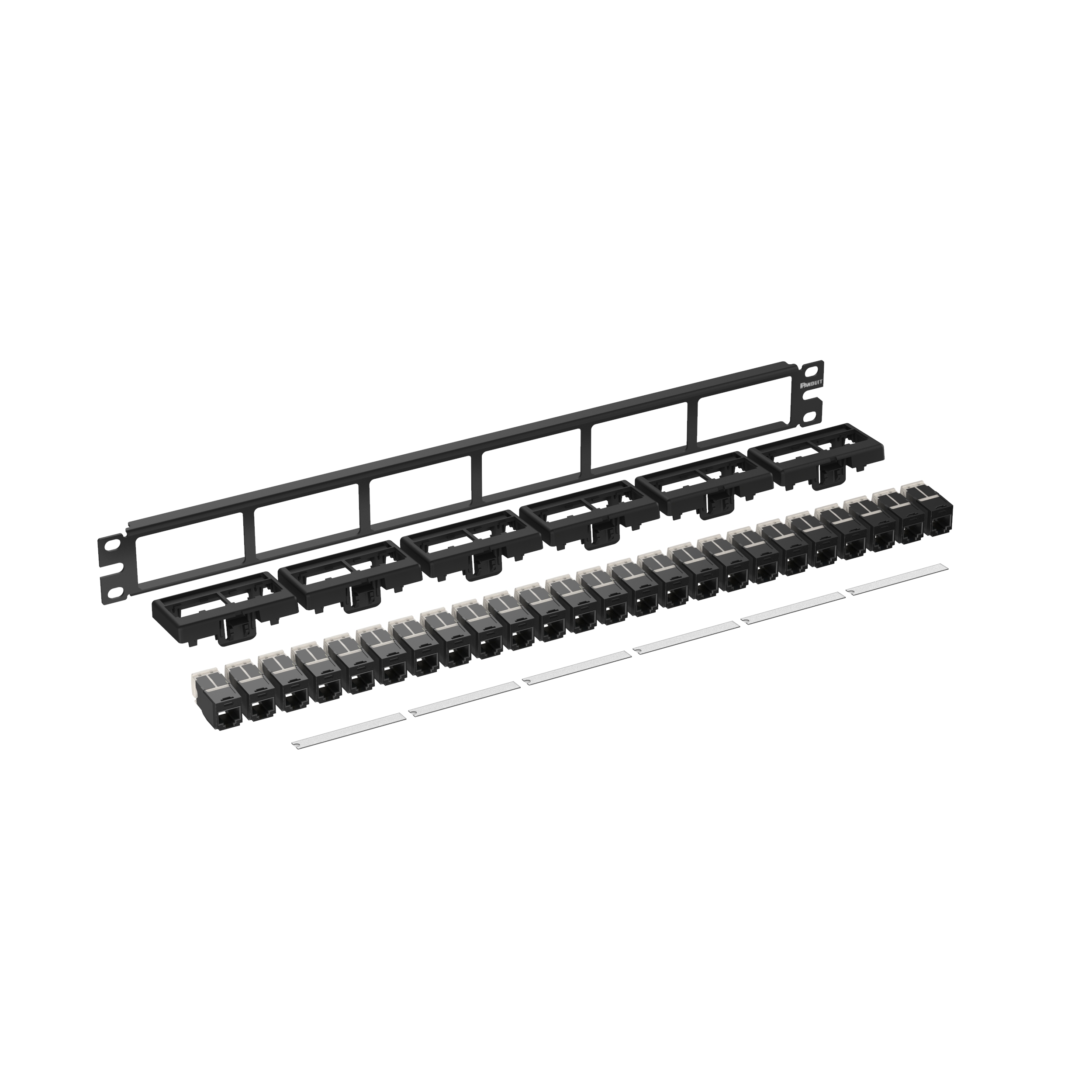 Yama Paneli Seti, Cat 6 UTP, 24 port, 1 RU, BL