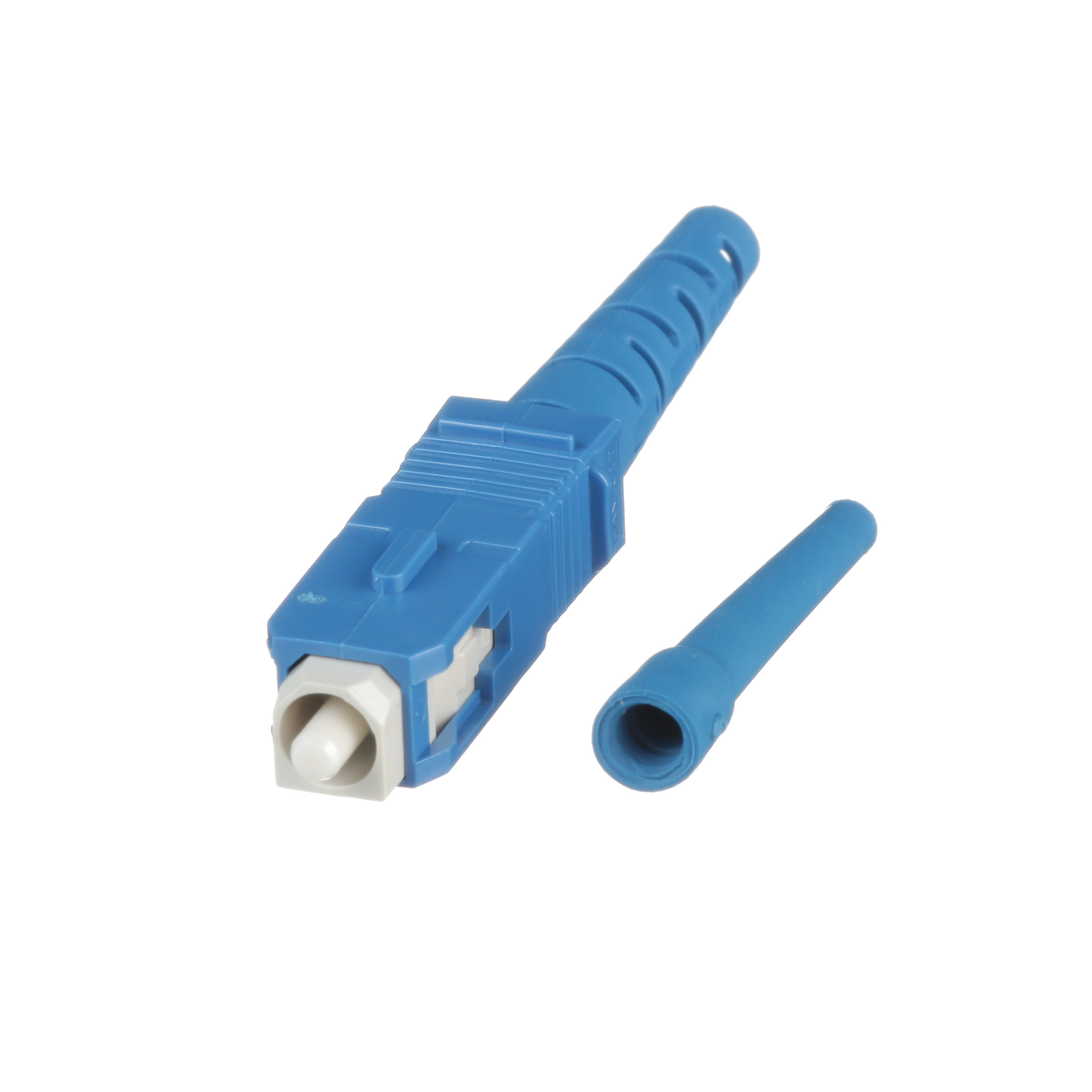 Field Polish SC Simplex Pot & Polish Style OS2 Connector, Blue Housing with 900um/3.0mm Blue Boots