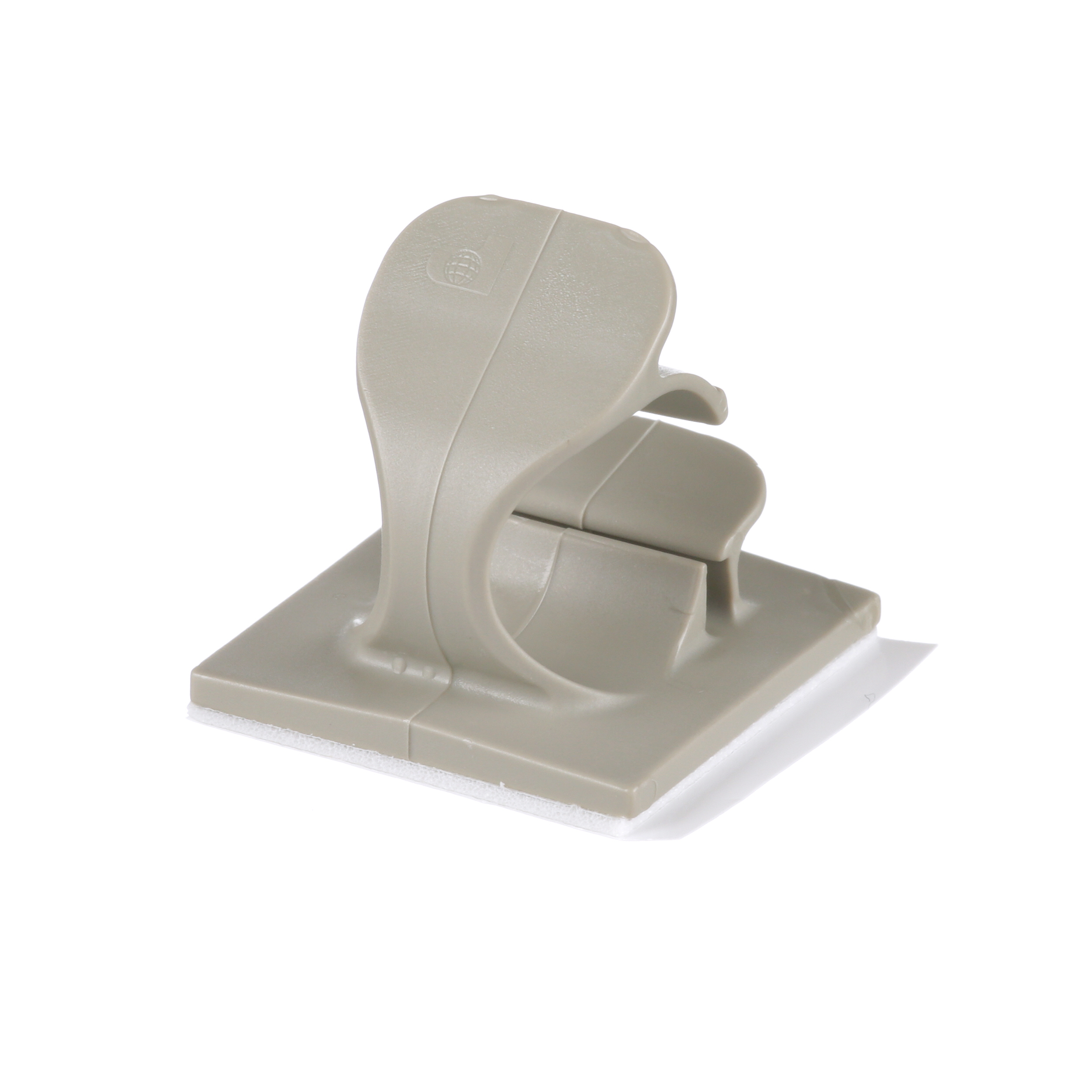 Kablo Klipsi, Gri, PA 6.6, Kauçuk Yapışkanlı, 25.4x25.4mm, 500'lü Paket