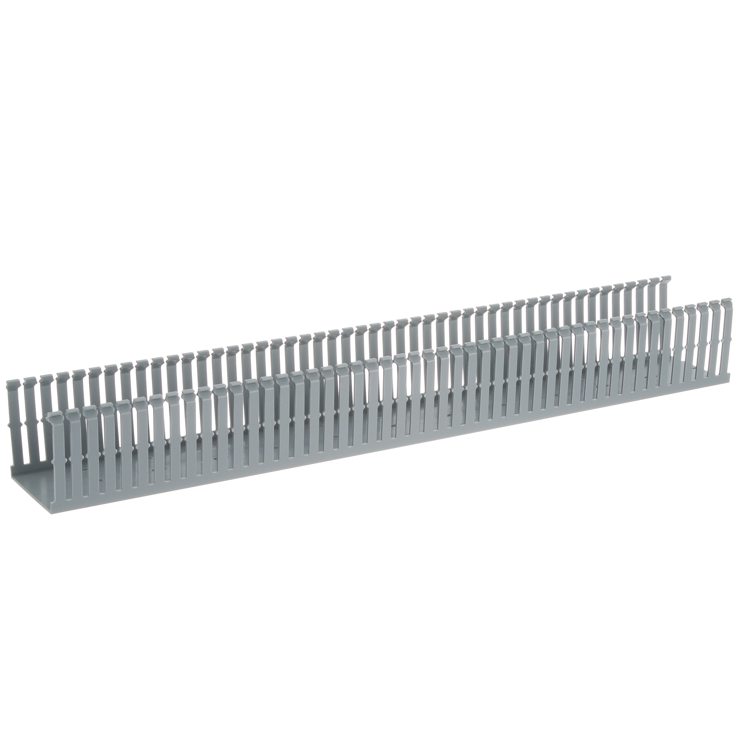 Dar Oluklu Kablo Kanalı, PVC, 3 İnç x 3 İnç x 6 Feet, Açık Gri