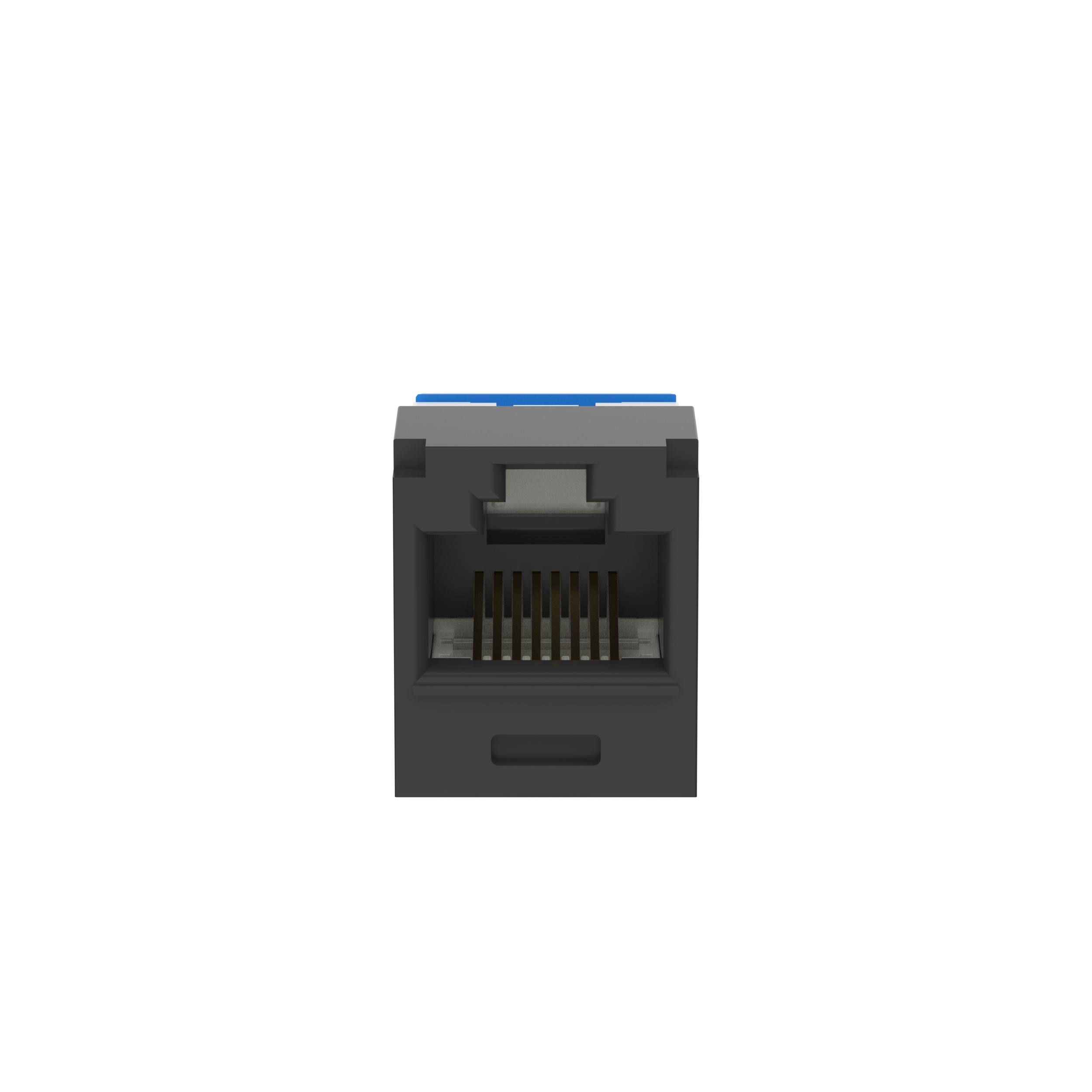 Twisted Pair RJ45 Cat 6A Yukarı/Aşağı TG Jak Modülü, Siyah