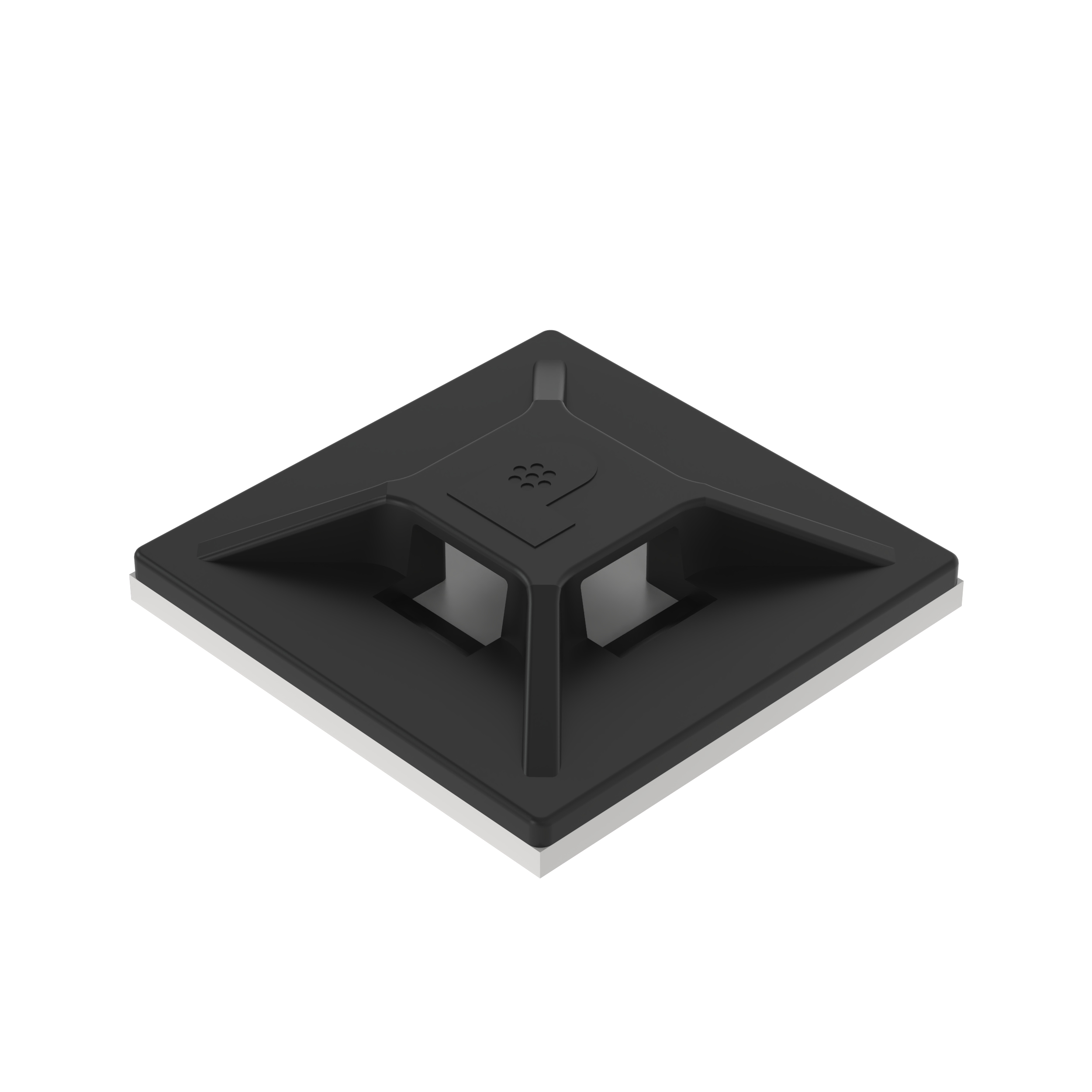 Kablo Bağı Montajı, Siyah, ABS, Kauçuk Yapışkanlı, 19.1x19.1mm, 100'lü Paket