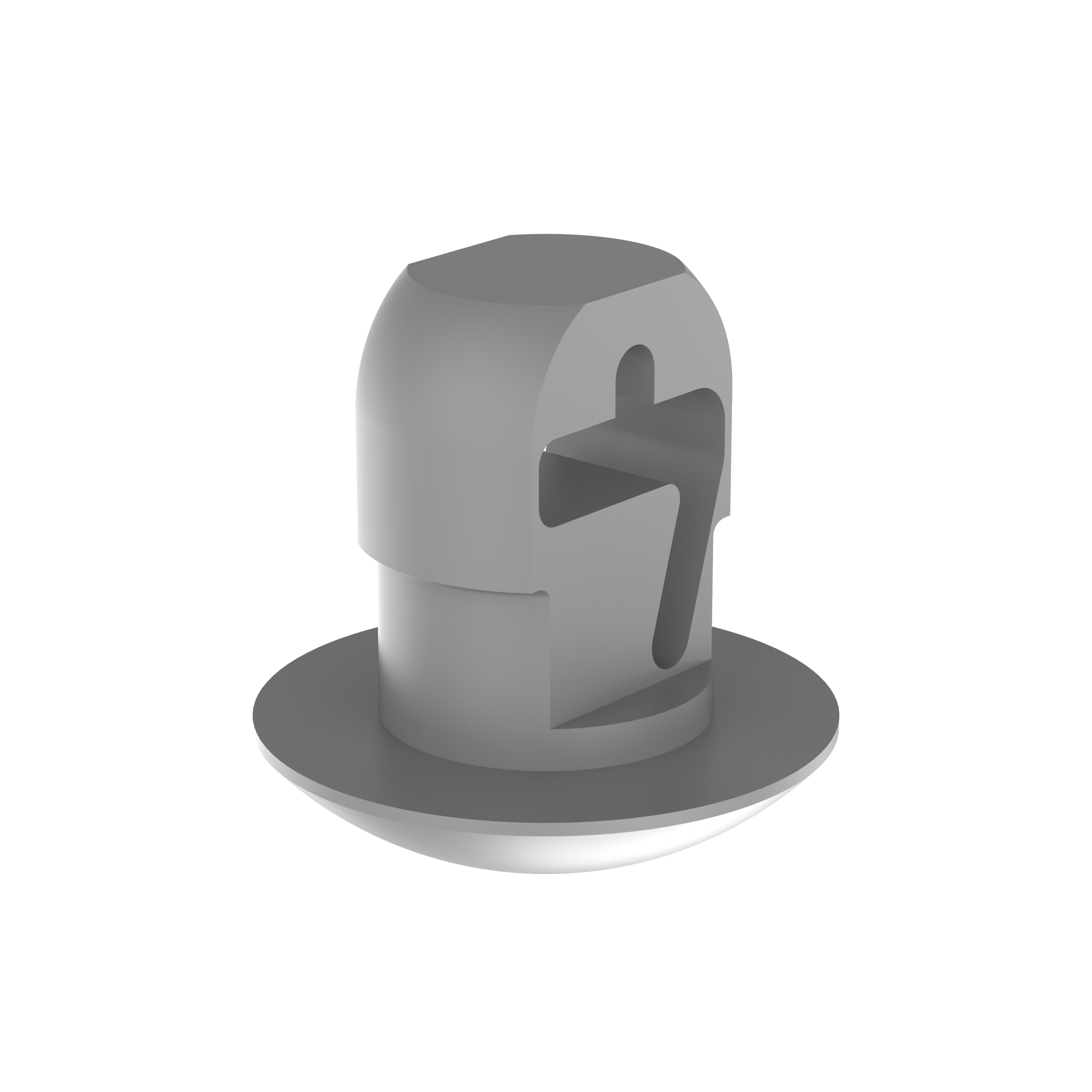 Cable Tie Mount, Gray, PA 6.6, Push Barb, 10.7x10.7mm, PK1000